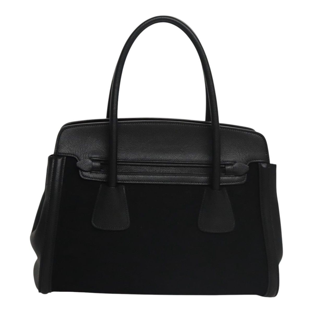 Prada Canapa Black Leather Handbag (Pre-Owned) Size ONE SIZE - 2 Thumbnail