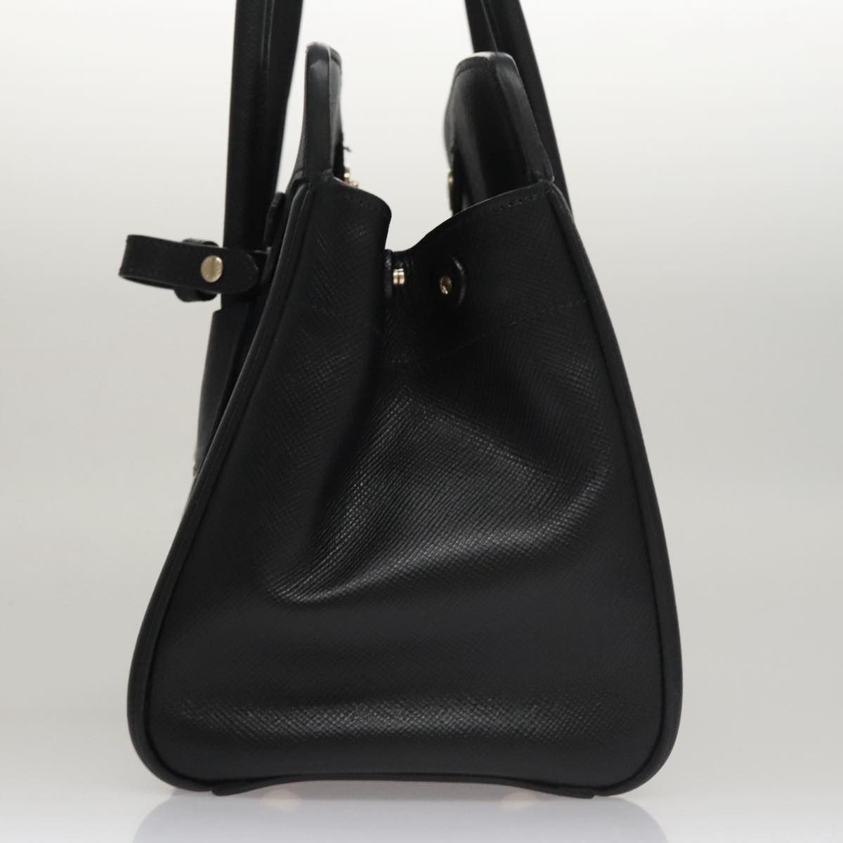Prada Canapa Black Leather Handbag (Pre-Owned) Size ONE SIZE - 3 Thumbnail