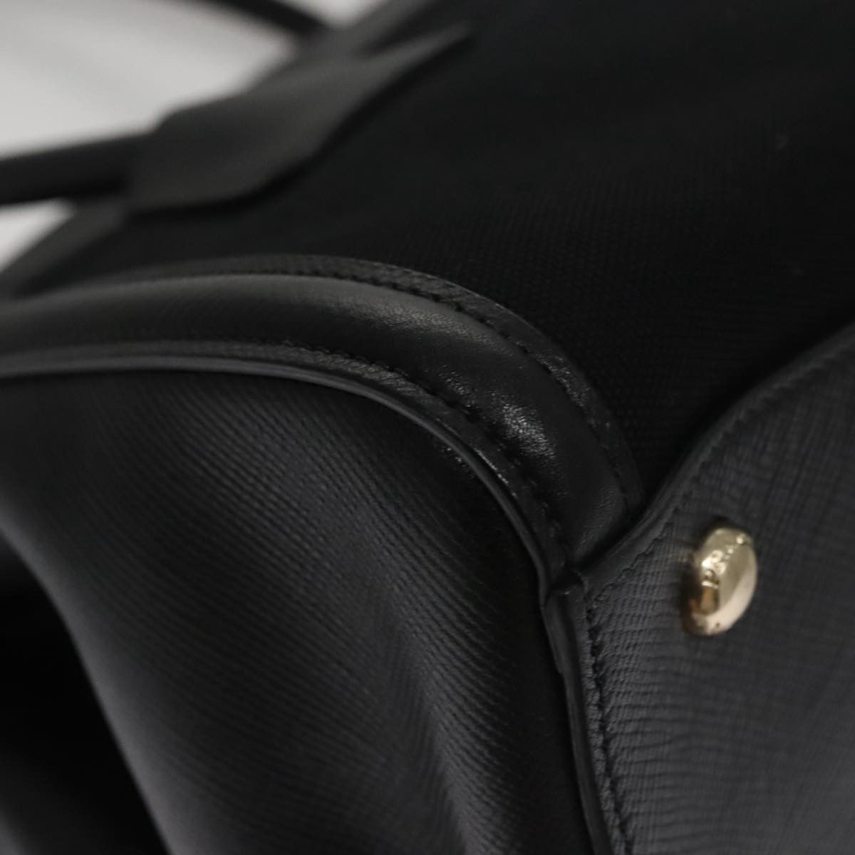 Prada Canapa Black Leather Handbag (Pre-Owned) Size ONE SIZE - 7 Thumbnail