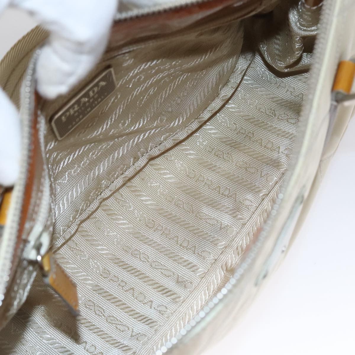 Prada Tessuto Beige Synthetic Shoulder Bag (Pre-Owned) Size ONE SIZE - 8 Thumbnail