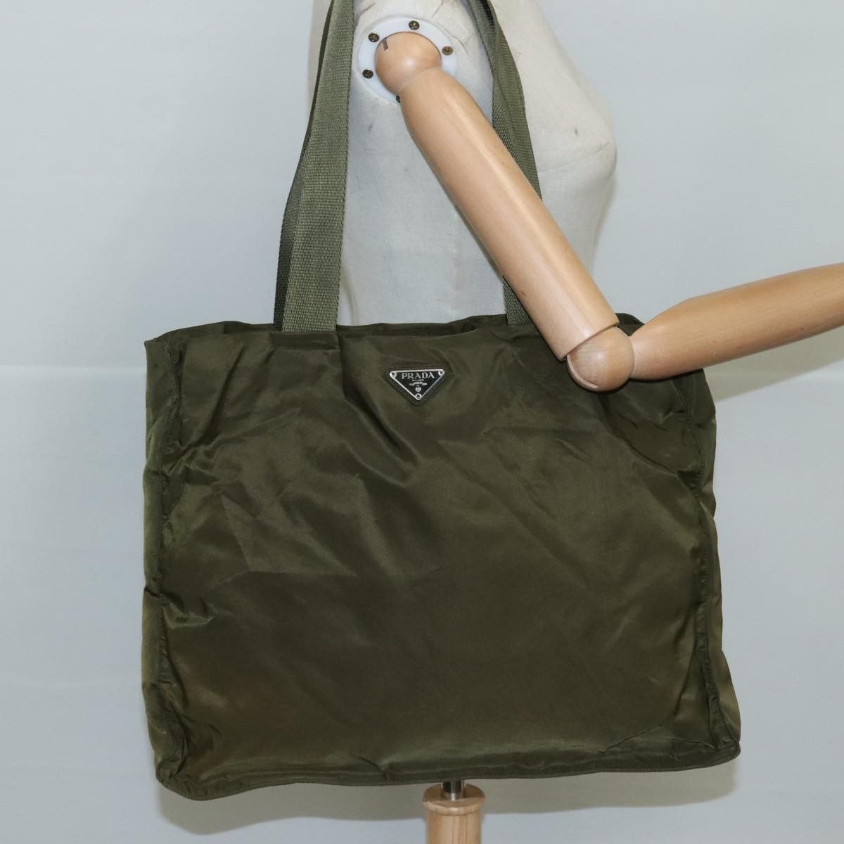 Prada Re-Nylon Khaki Synthetic Tote Bag (Pre-Owned) Size ONE SIZE - 15 Thumbnail