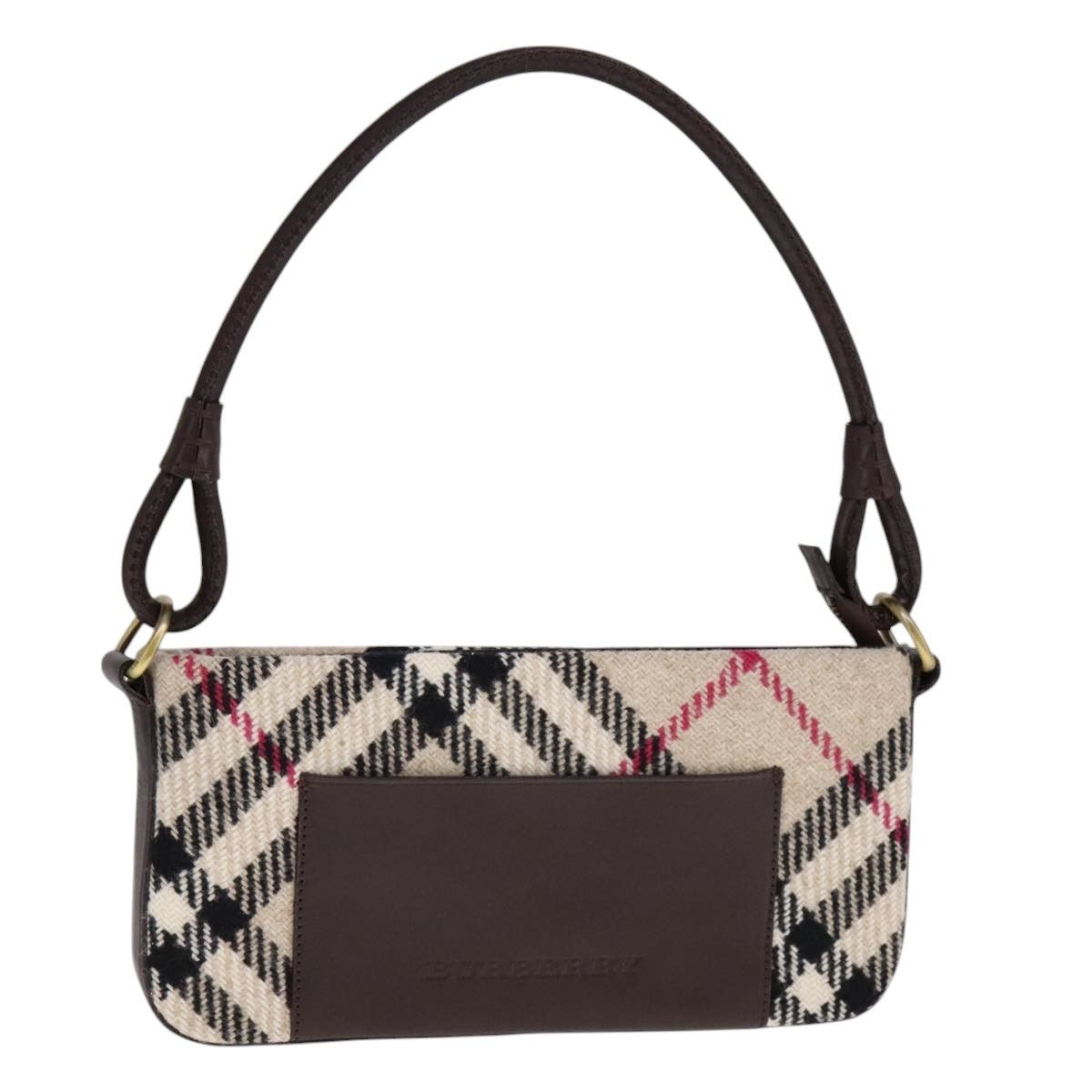 Burberry Nova Check Beige Wool Shoulder Bag (Pre-Owned) Size ONE SIZE - 16 Thumbnail