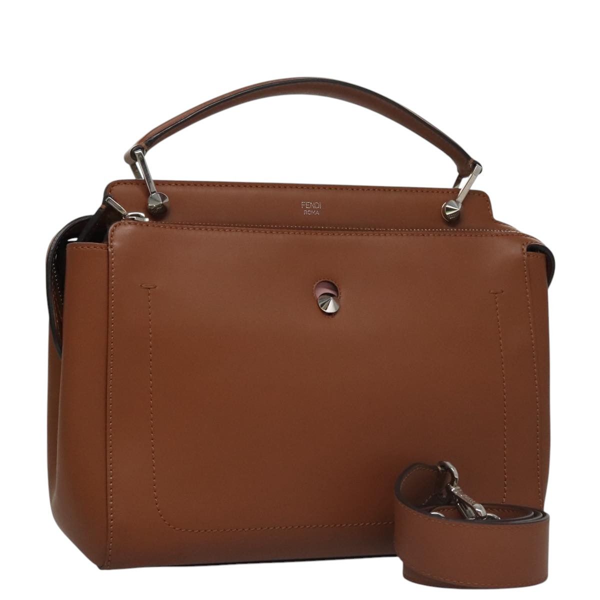 Fendi Dot Com Brown Leather Handbag (Pre-Owned) Size ONE SIZE - 18 Thumbnail