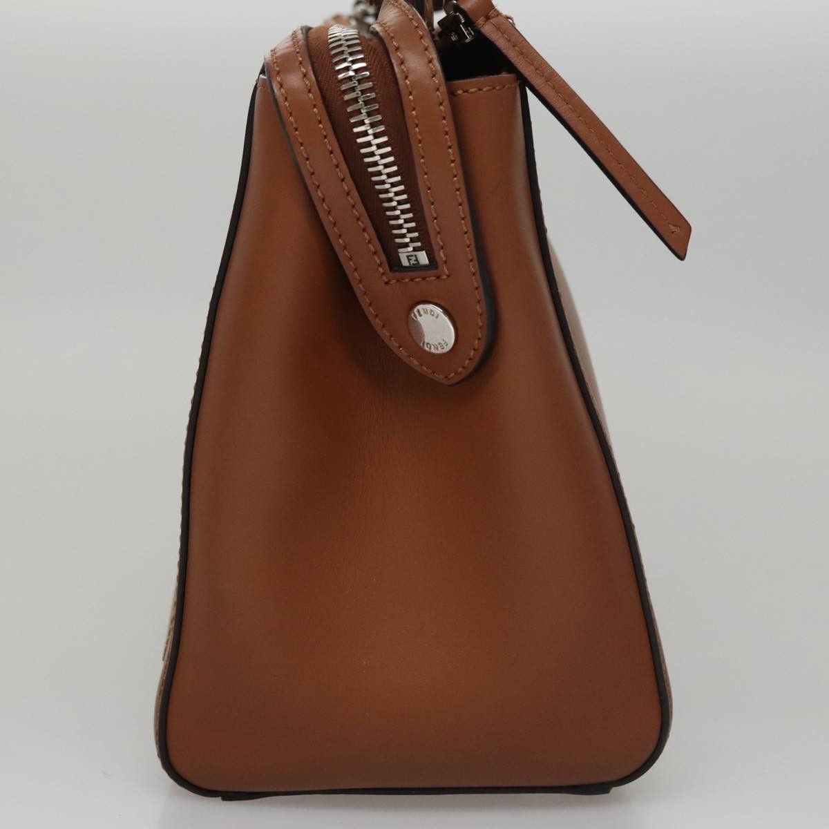 Fendi Dot Com Brown Leather Handbag (Pre-Owned) Size ONE SIZE - 3 Thumbnail