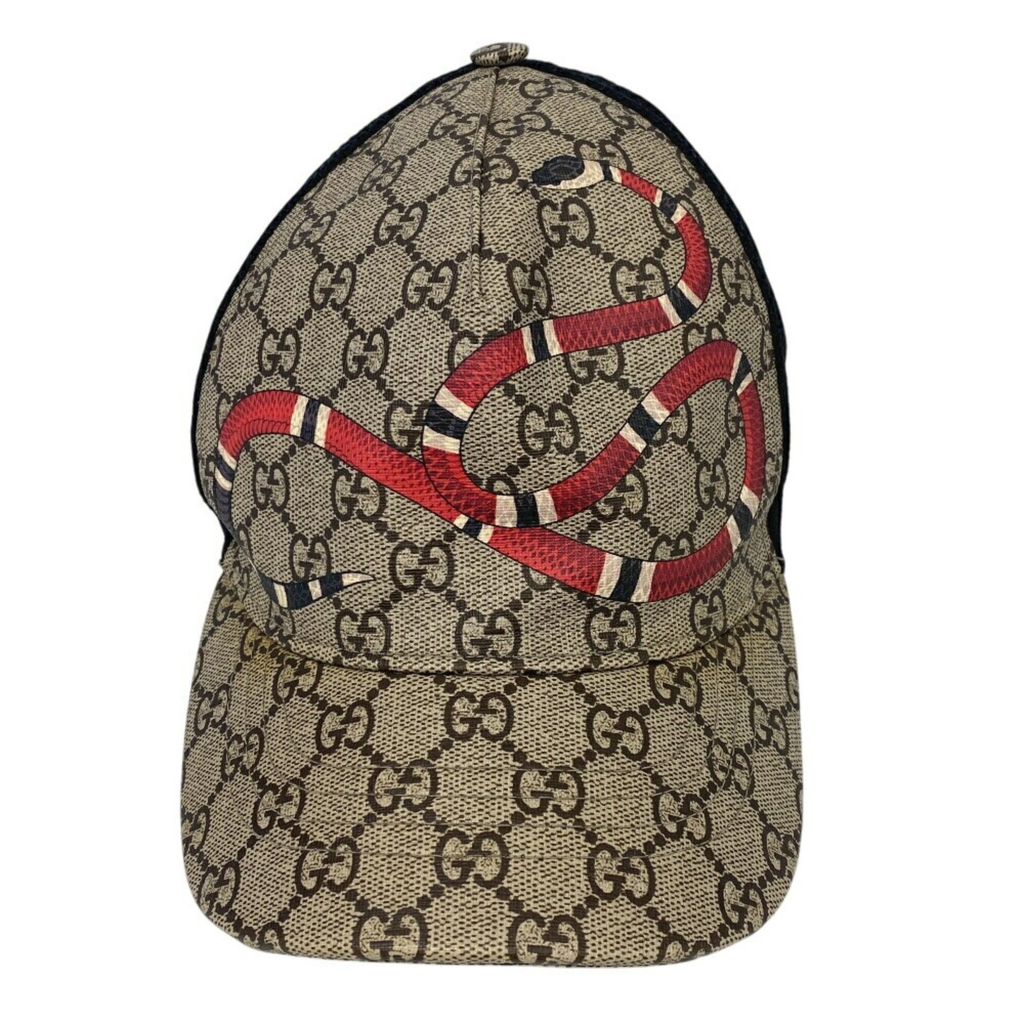 Gucci GUCCI GG Supreme Cap Beige Men's Size ONE SIZE - 2 Thumbnail