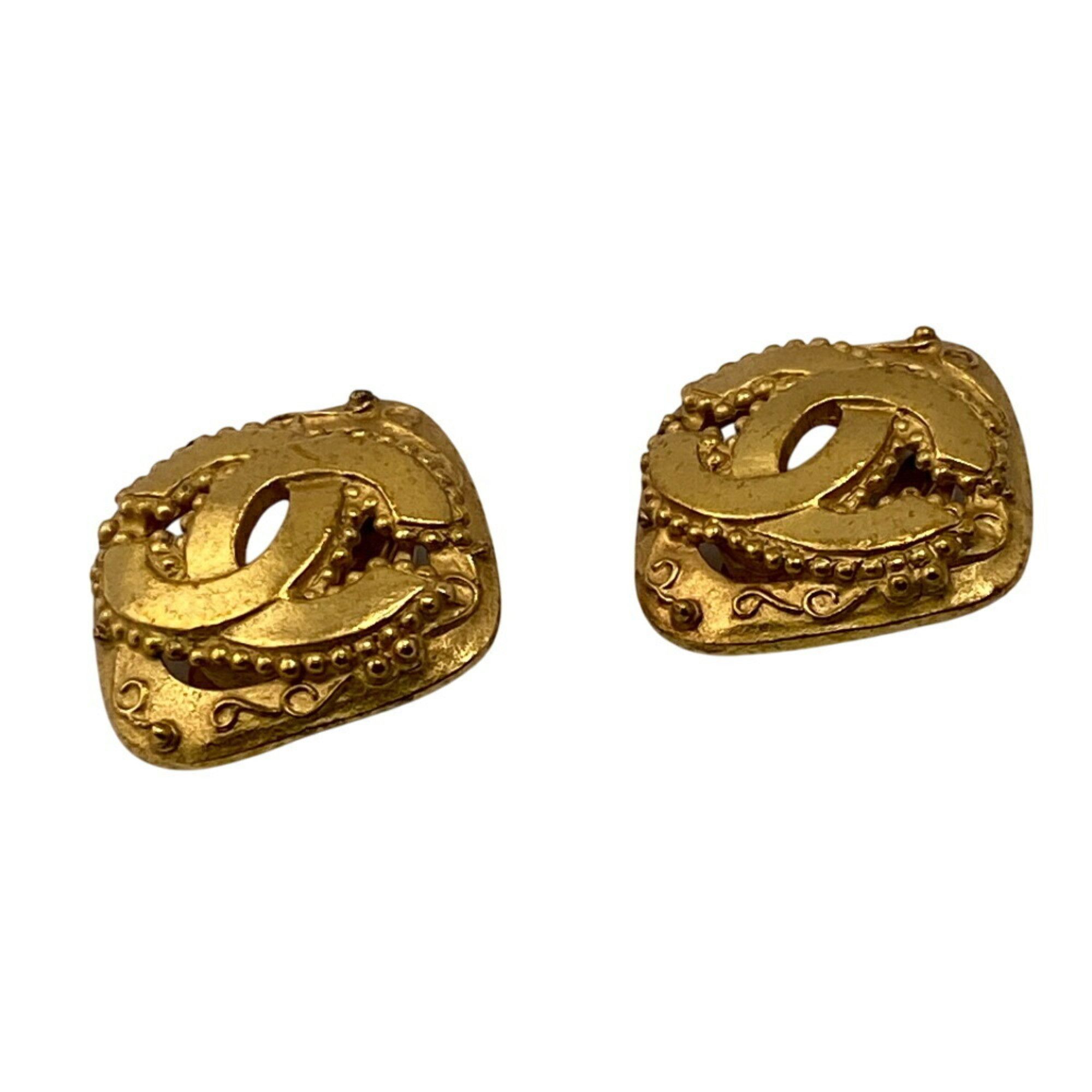 Chanel CHANEL 96A Diamond Coco Mark Earrings Gold Women's Size ONE SIZE - 9 Thumbnail