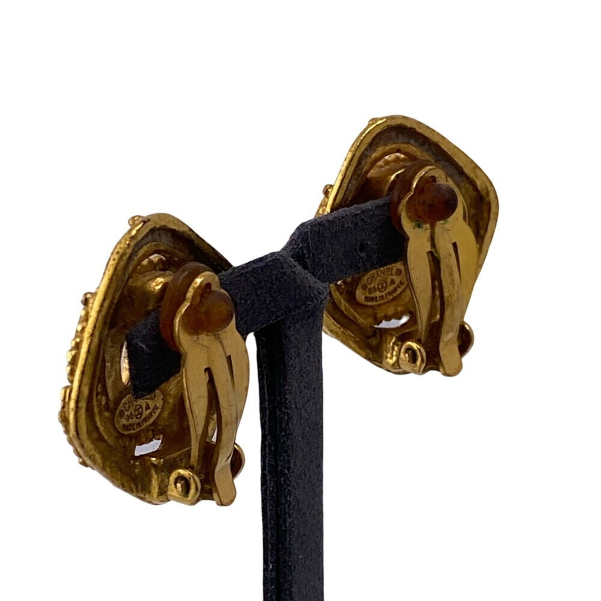 Chanel CHANEL 96A Diamond Coco Mark Earrings Gold Women's Size ONE SIZE - 7 Thumbnail