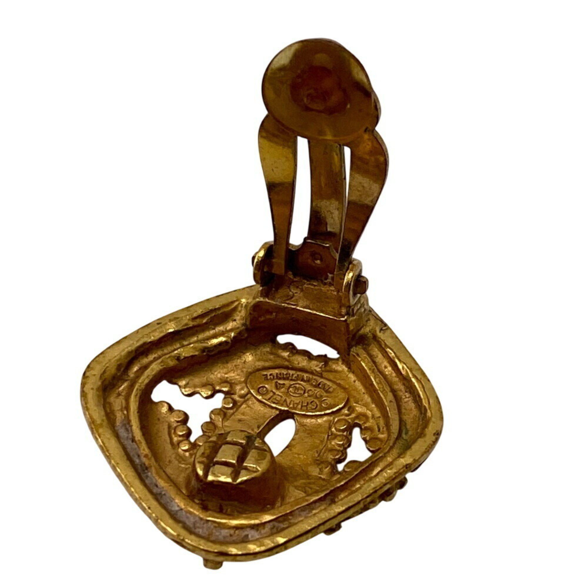 Chanel CHANEL 96A Diamond Coco Mark Earrings Gold Women's Size ONE SIZE - 14 Thumbnail