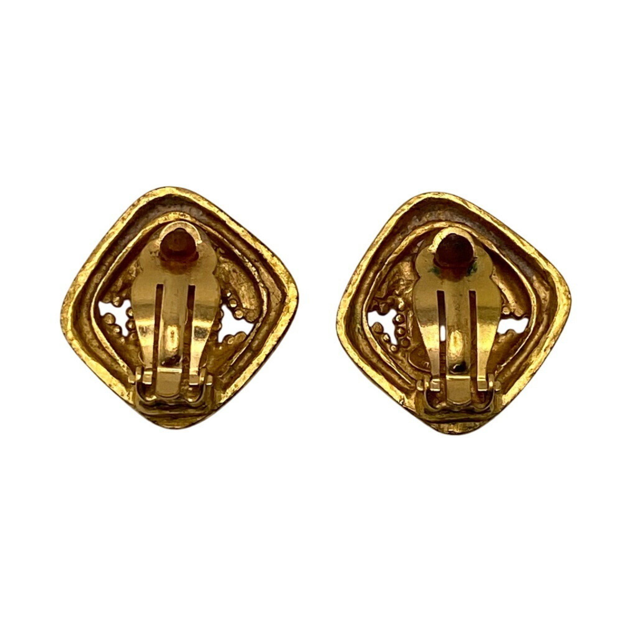 Chanel CHANEL 96A Diamond Coco Mark Earrings Gold Women's Size ONE SIZE - 10 Thumbnail