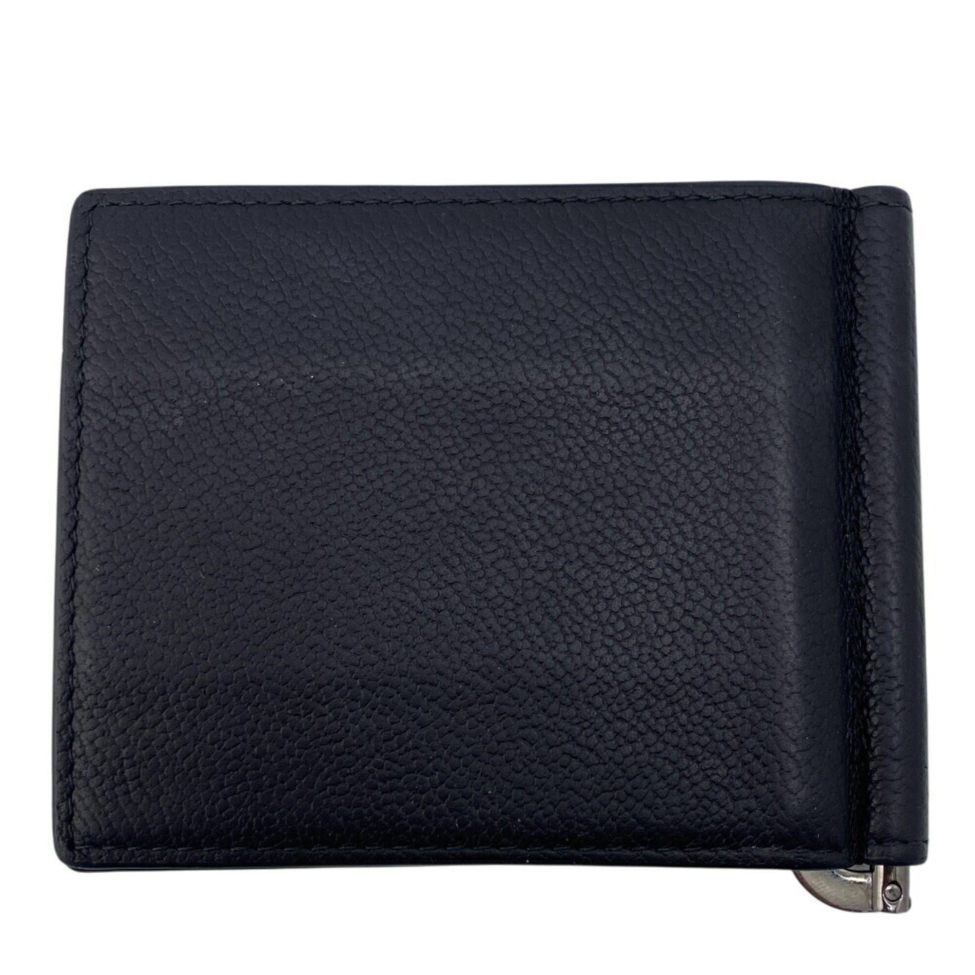 PRADA 2MN077 Business Card Holder/Card Case Saffiano Leather Money Clip Black Men's