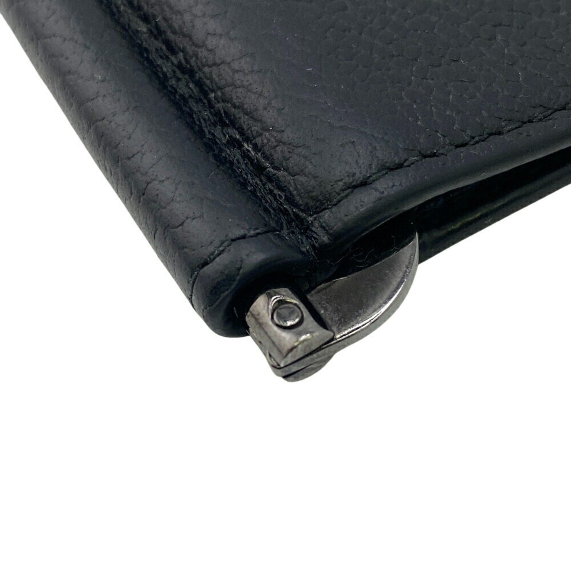 PRADA 2MN077 Business Card Holder/Card Case Saffiano Leather Money Clip Black Men's
