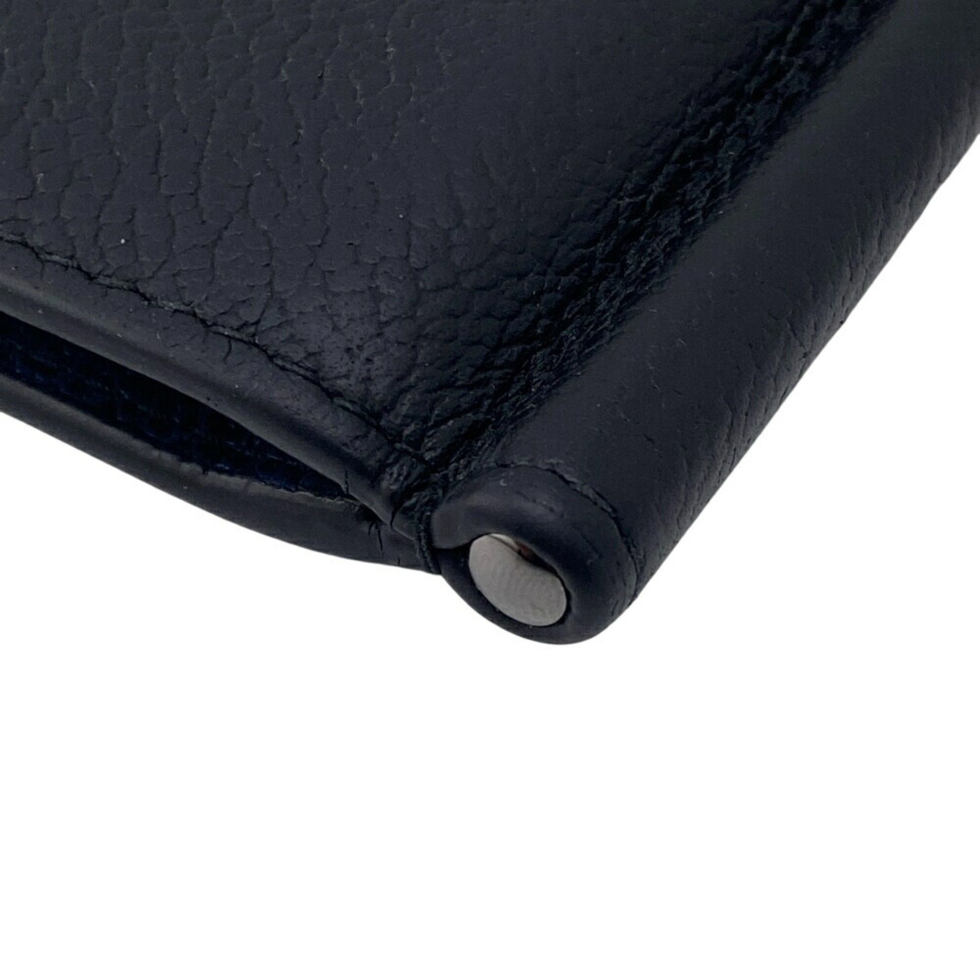 PRADA 2MN077 Business Card Holder/Card Case Saffiano Leather Money Clip Black Men's