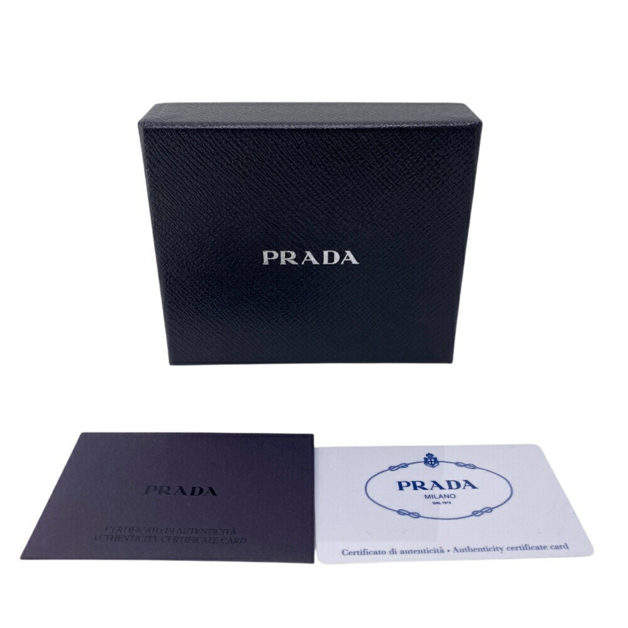 PRADA 2MN077 Business Card Holder/Card Case Saffiano Leather Money Clip Black Men's