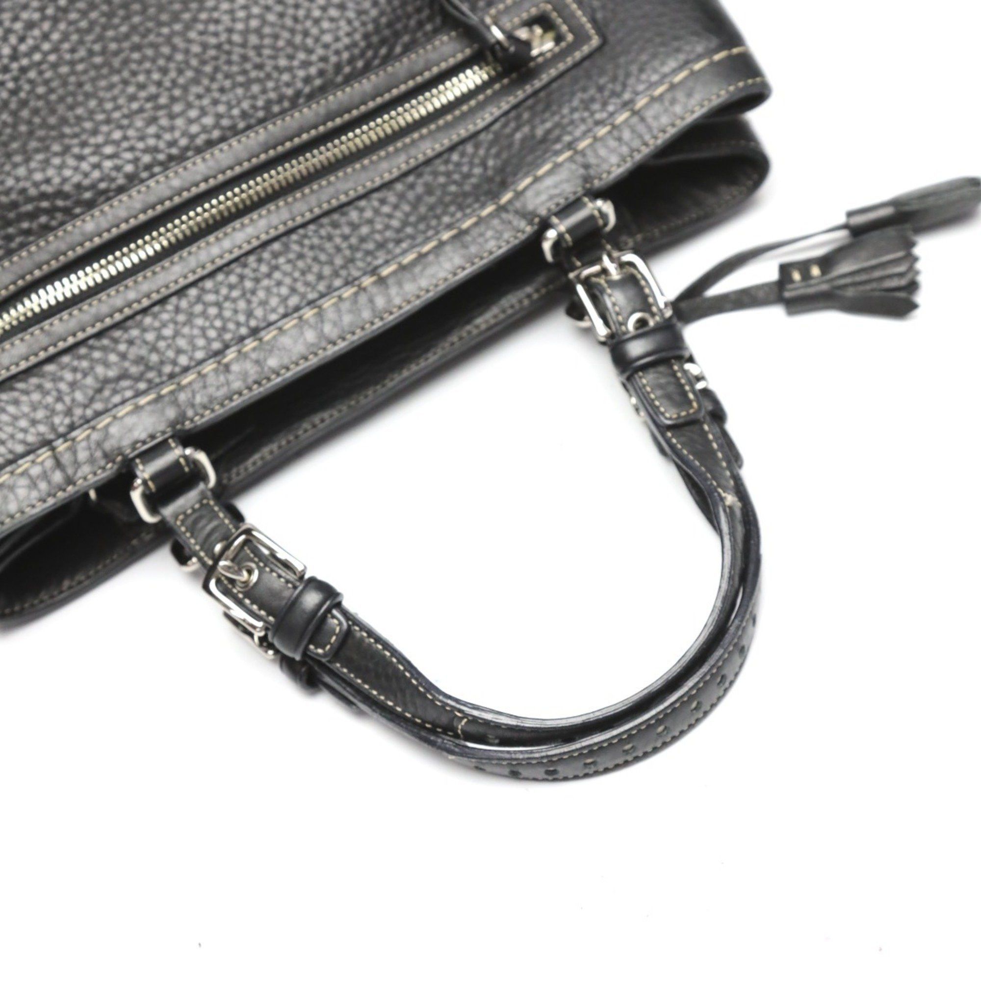 Coach COACH Hamptons Leather 5055 Handbag Black Size ONE SIZE - 9 Thumbnail
