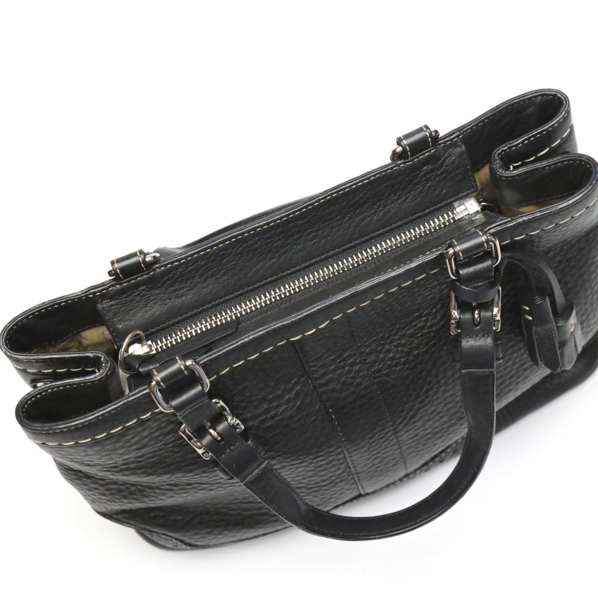 Coach COACH Hamptons Leather 5055 Handbag Black Size ONE SIZE - 11 Thumbnail