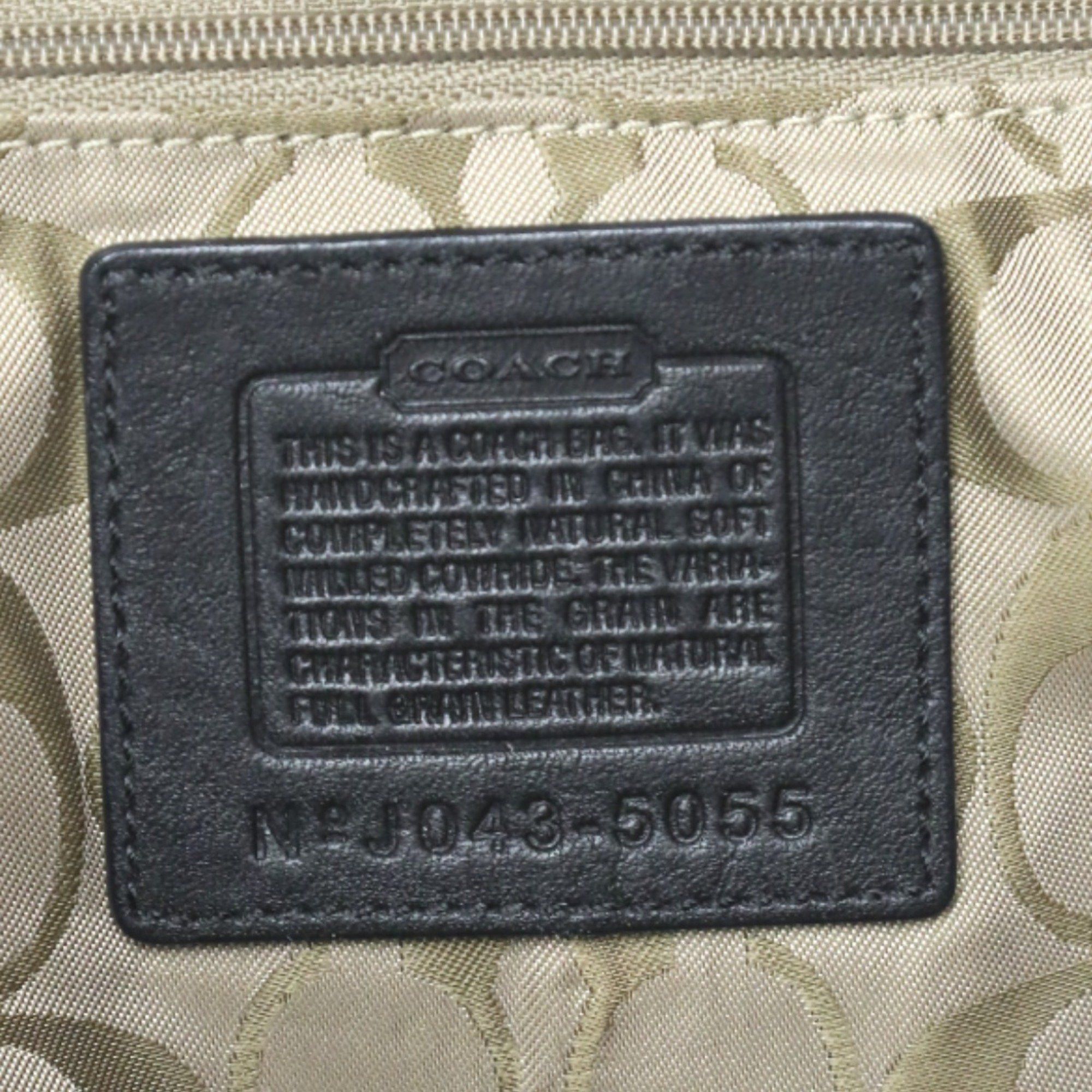 Coach COACH Hamptons Leather 5055 Handbag Black Size ONE SIZE - 19 Thumbnail