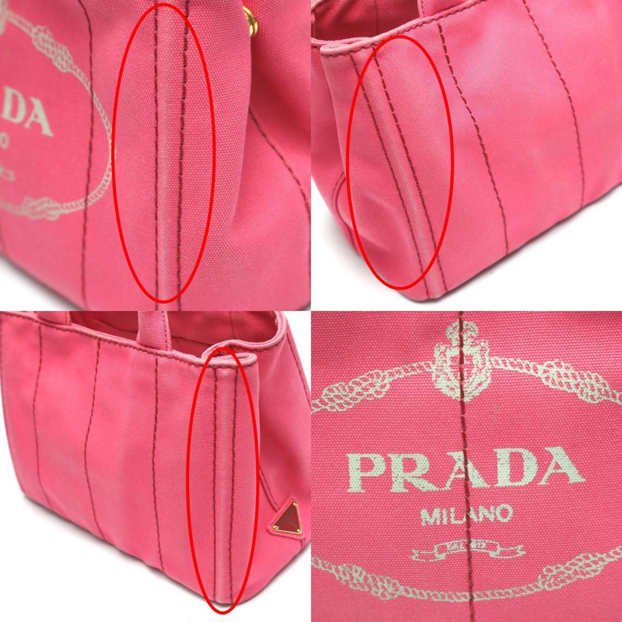 Prada PRADA Tote Bag Handbag Canapa Canvas 1BG439 Pink Size ONE SIZE - 16 Thumbnail