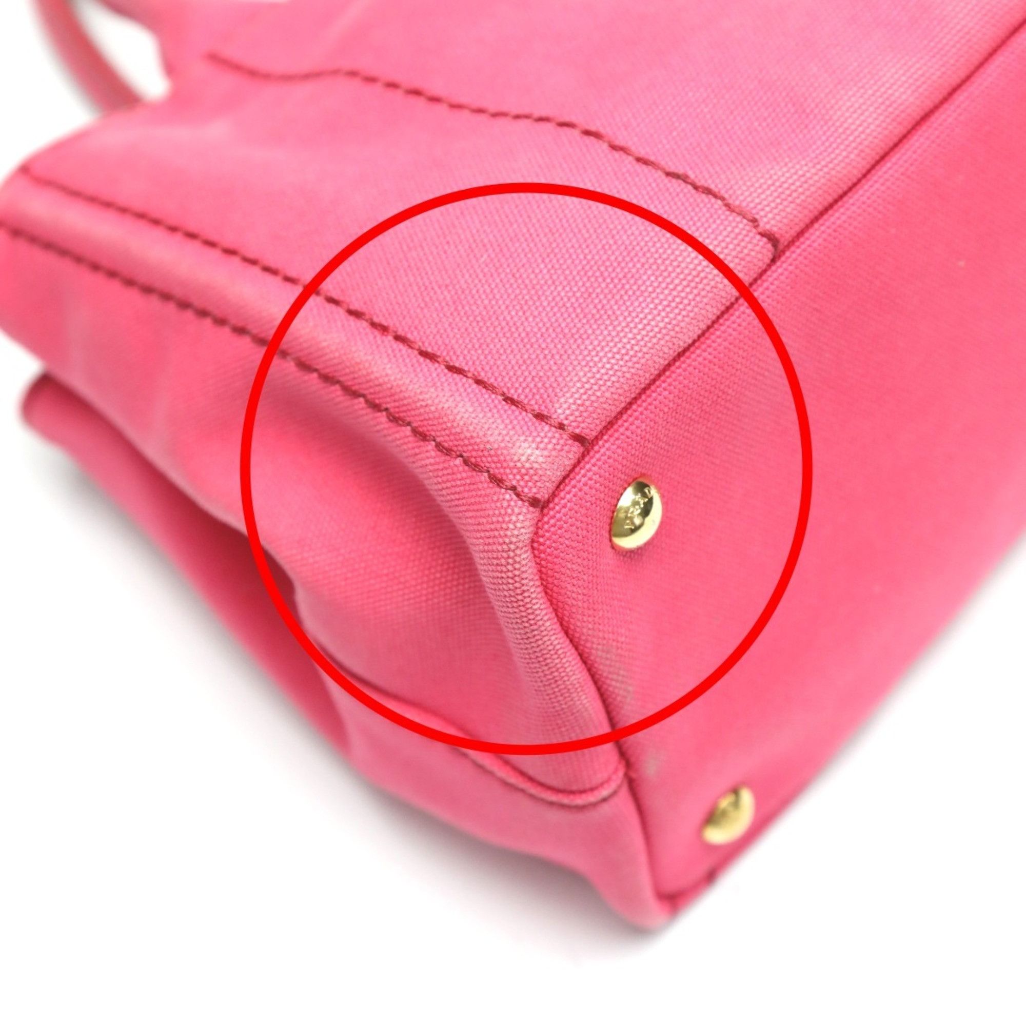 Prada PRADA Tote Bag Handbag Canapa Canvas 1BG439 Pink Size ONE SIZE - 10 Thumbnail