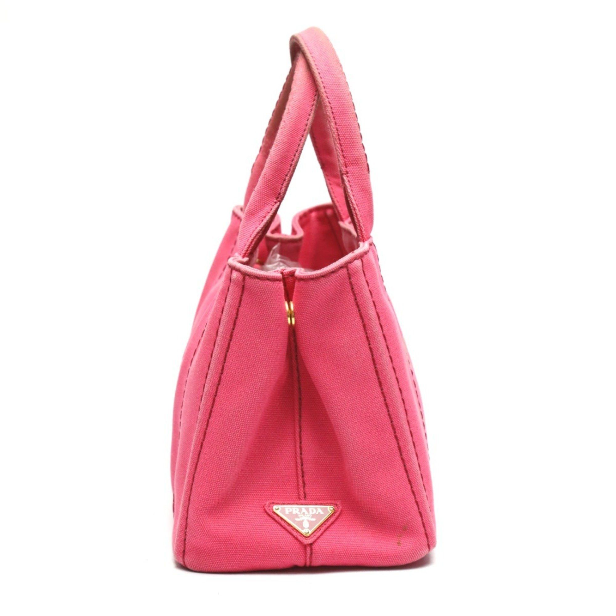 Prada PRADA Tote Bag Handbag Canapa Canvas 1BG439 Pink Size ONE SIZE - 6 Thumbnail