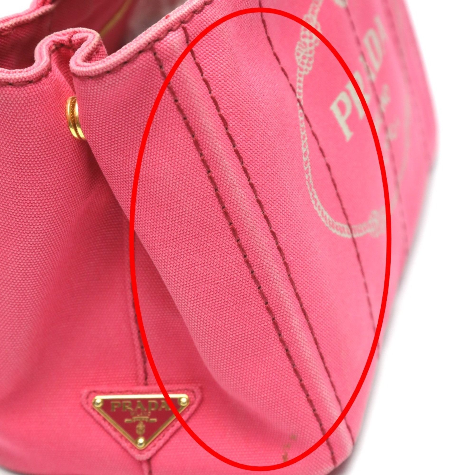 Prada PRADA Tote Bag Handbag Canapa Canvas 1BG439 Pink Size ONE SIZE - 15 Thumbnail