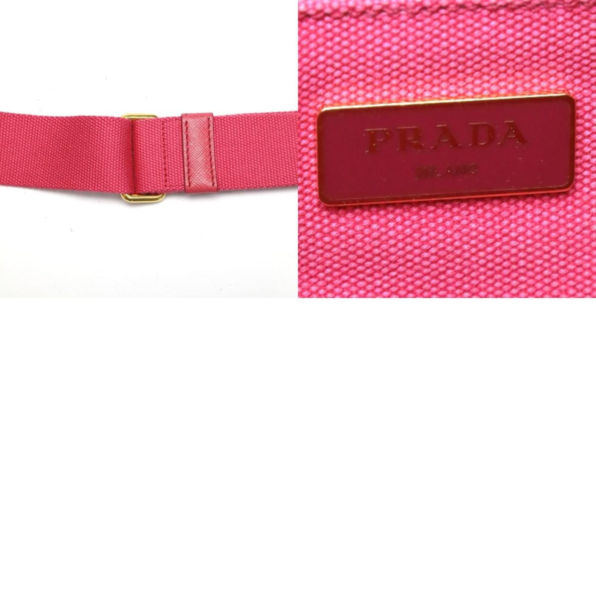 Prada PRADA Tote Bag Handbag Canapa Canvas 1BG439 Pink Size ONE SIZE - 20 Thumbnail