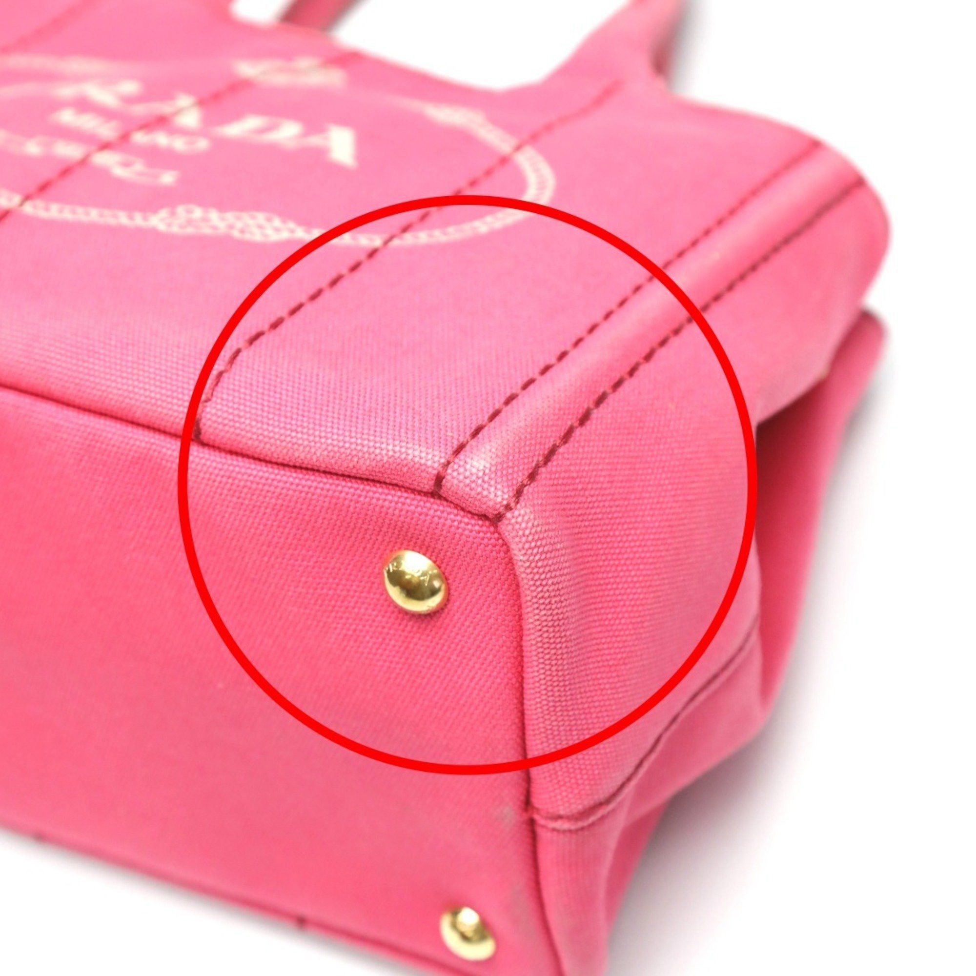 Prada PRADA Tote Bag Handbag Canapa Canvas 1BG439 Pink Size ONE SIZE - 9 Thumbnail