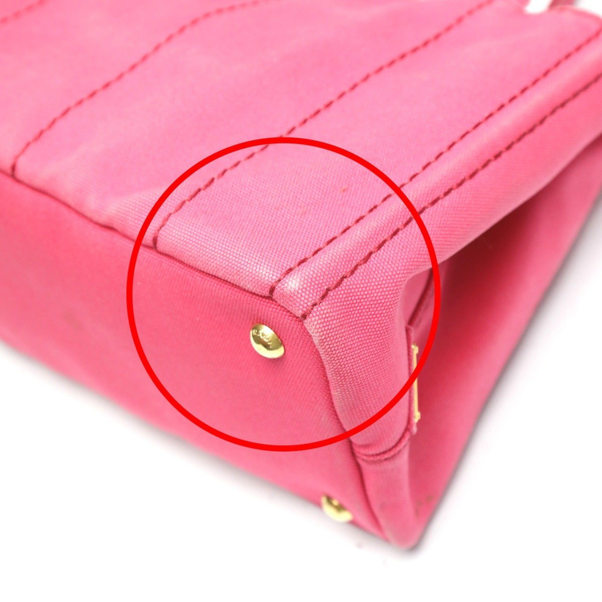 Prada PRADA Tote Bag Handbag Canapa Canvas 1BG439 Pink Size ONE SIZE - 11 Thumbnail