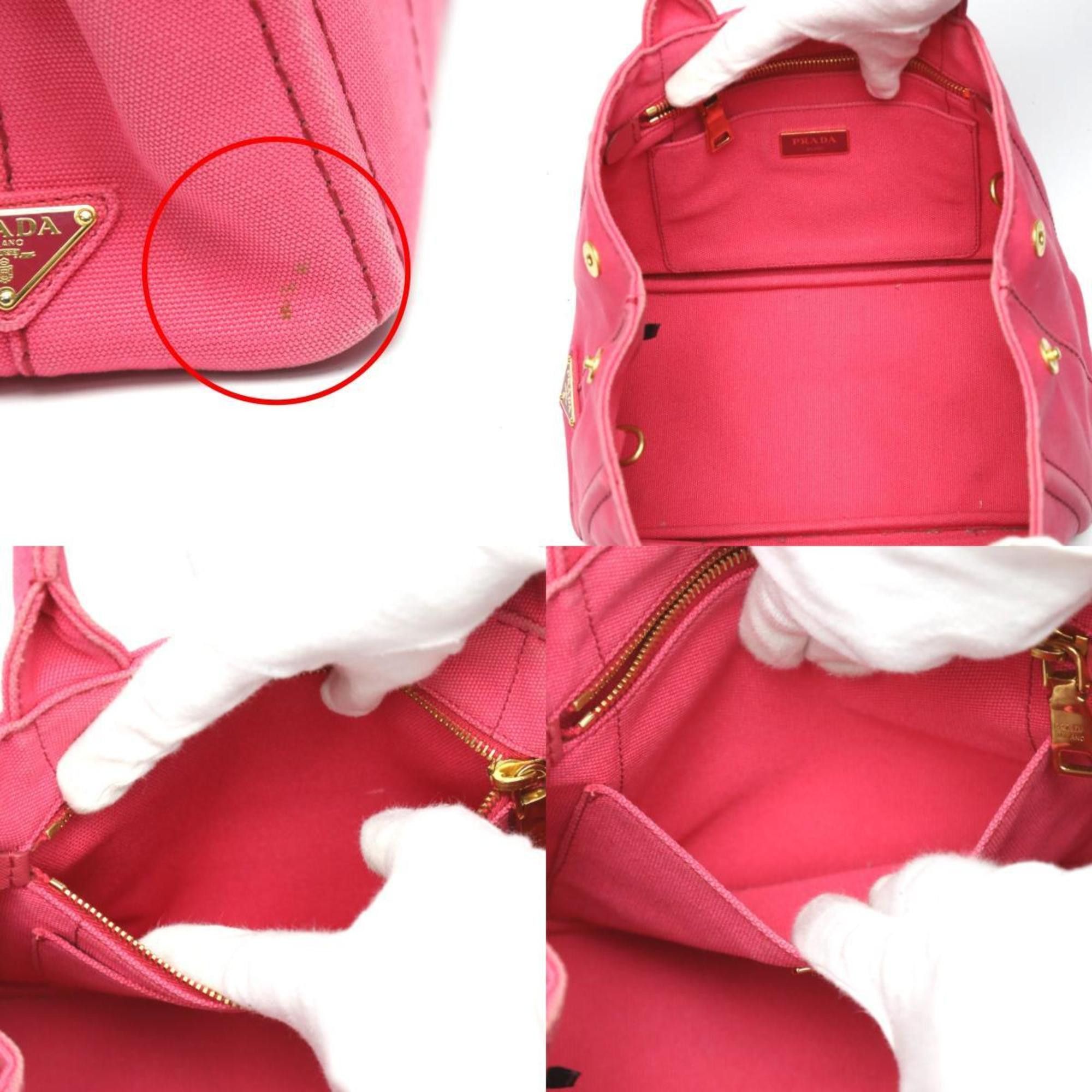 Prada PRADA Tote Bag Handbag Canapa Canvas 1BG439 Pink Size ONE SIZE - 17 Thumbnail