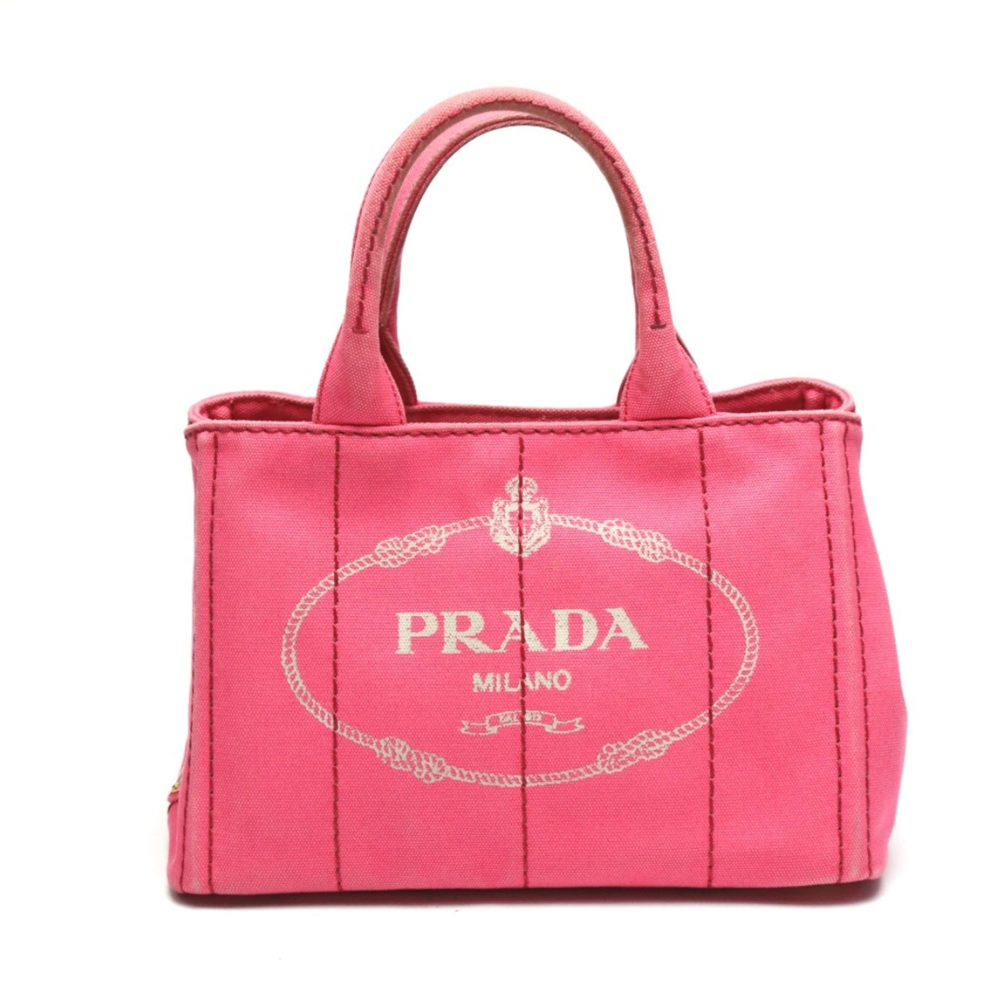 Prada PRADA Tote Bag Handbag Canapa Canvas 1BG439 Pink Size ONE SIZE - 4 Thumbnail