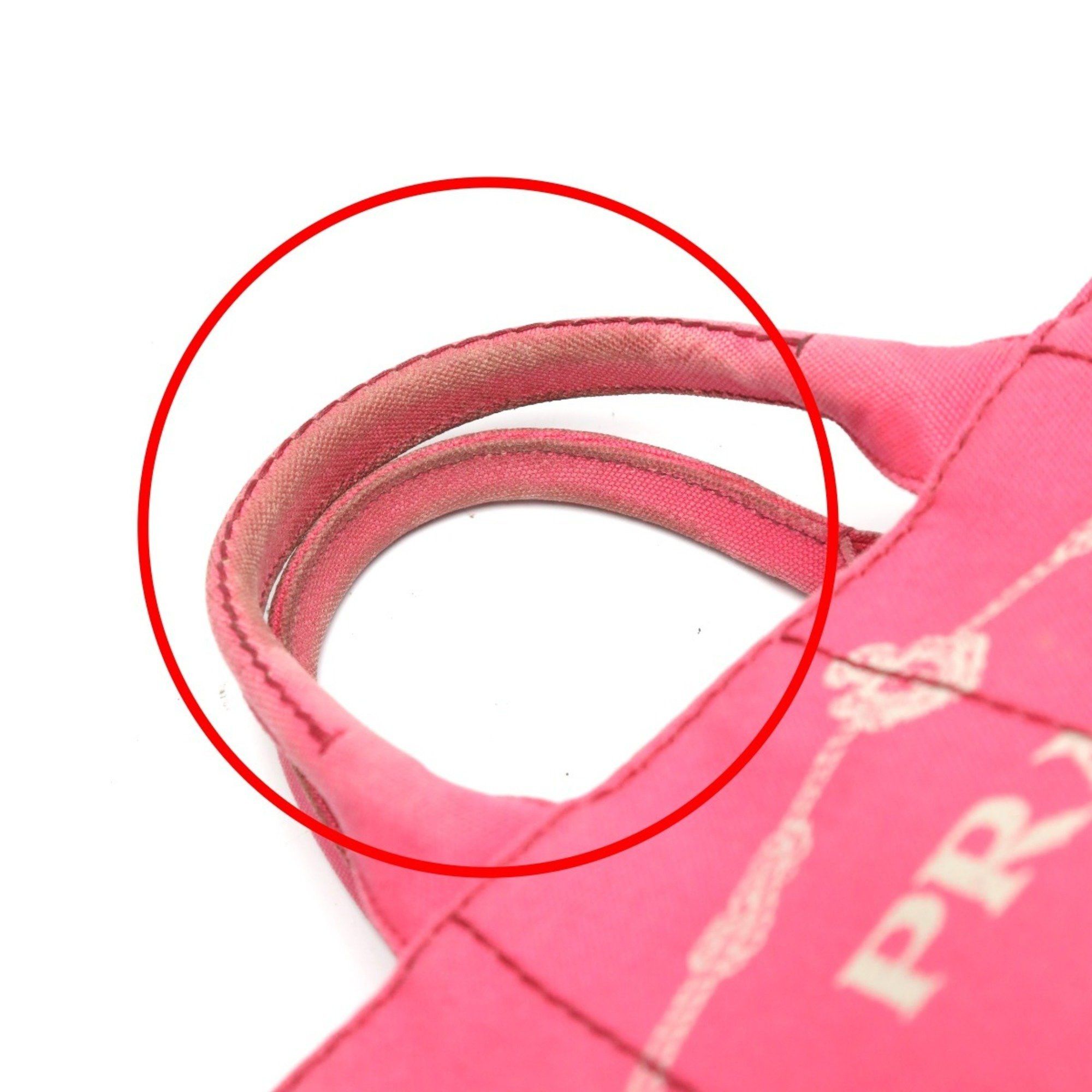 Prada PRADA Tote Bag Handbag Canapa Canvas 1BG439 Pink Size ONE SIZE - 13 Thumbnail