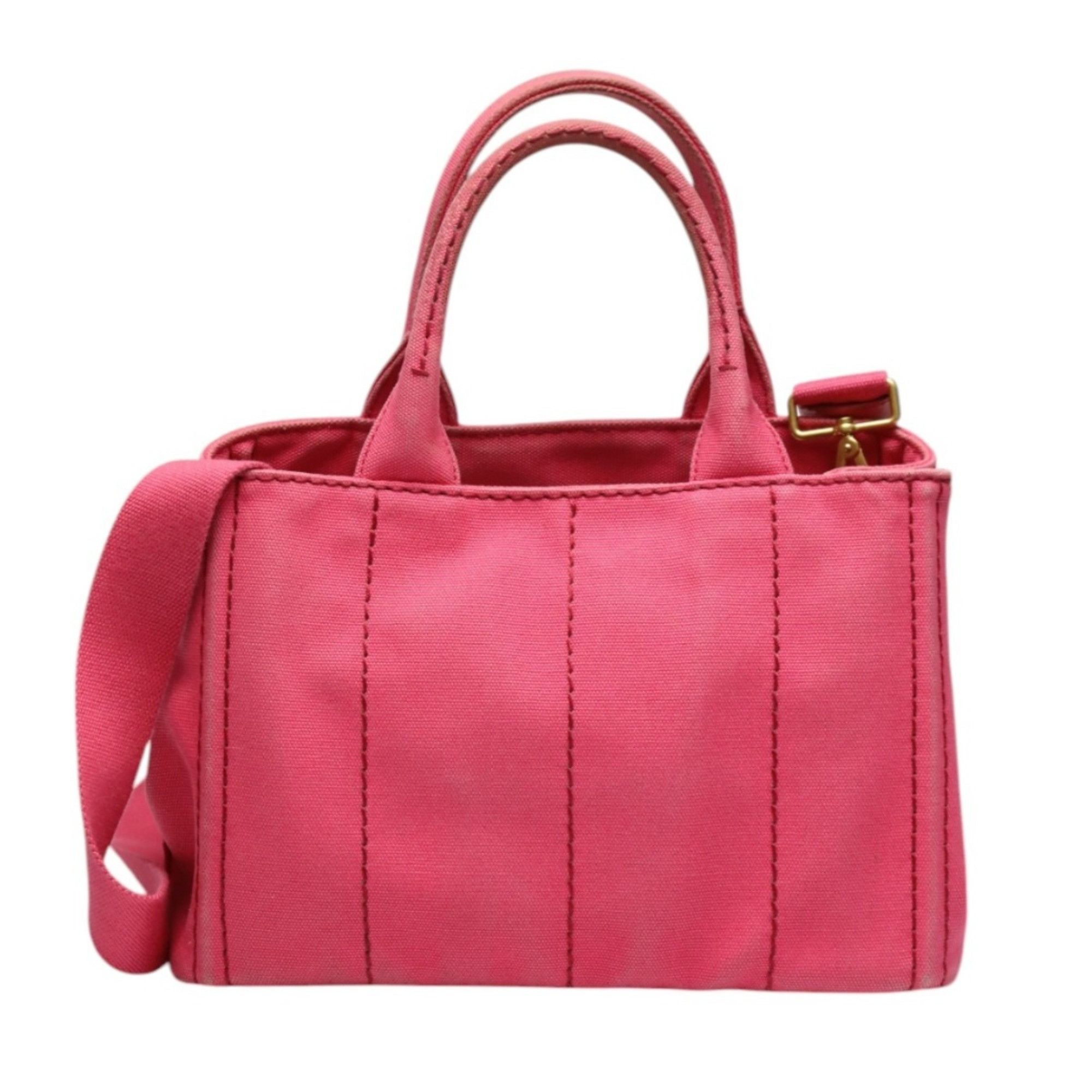 Prada PRADA Tote Bag Handbag Canapa Canvas 1BG439 Pink Size ONE SIZE - 3 Thumbnail