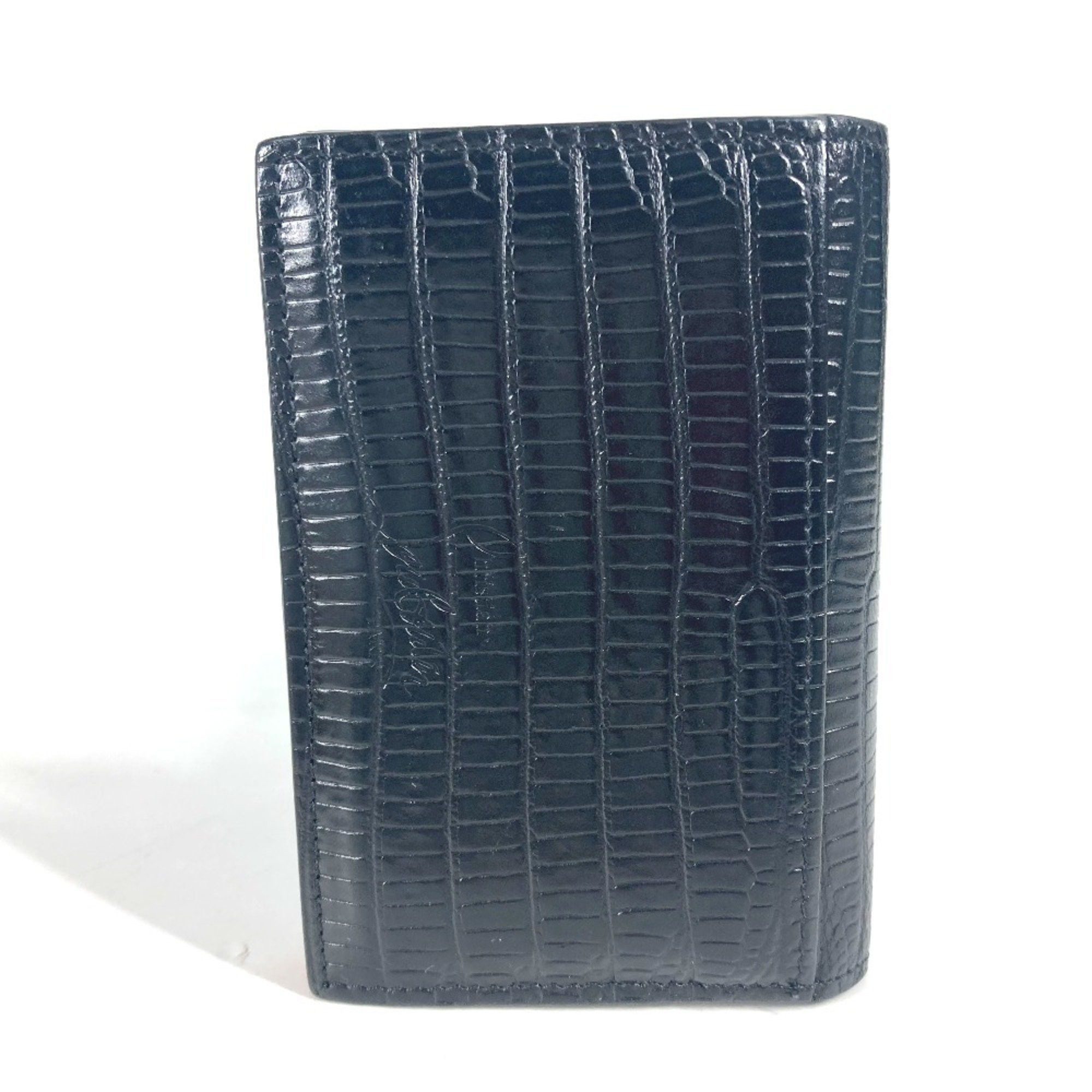 Christian Louboutin Christian Louboutin Business Card Holder Pass Case CL Bi-fold Holder/Card Leather Men's Black Size ONE SIZE - 2 Thumbnail