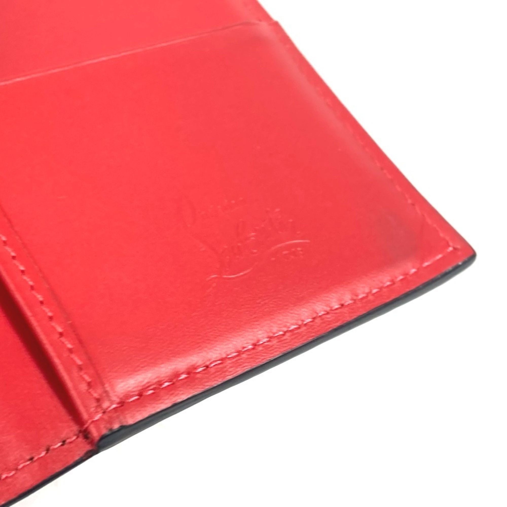 Christian Louboutin Christian Louboutin Business Card Holder Pass Case CL Bi-fold Holder/Card Leather Men's Black Size ONE SIZE - 10 Thumbnail