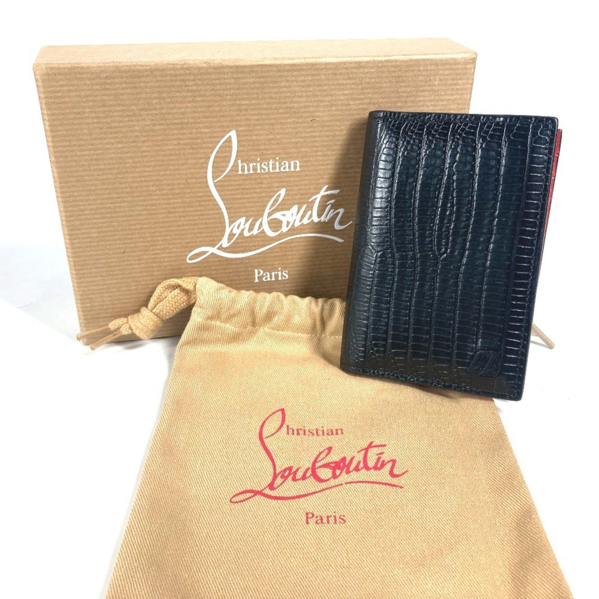 Christian Louboutin Christian Louboutin Business Card Holder Pass Case CL Bi-fold Holder/Card Leather Men's Black Size ONE SIZE - 14 Thumbnail