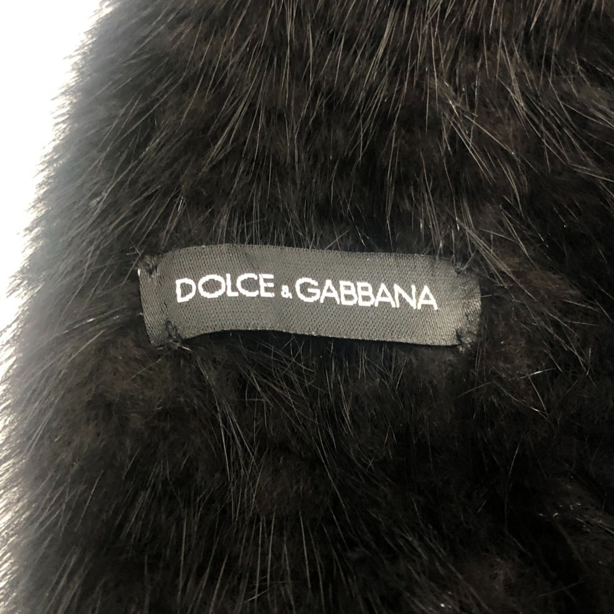Dolce & Gabbana DOLCE&GABBANA Dolce & Gabbana Scarf Shawl Mink Women's Black Similar Size ONE SIZE - 5 Thumbnail