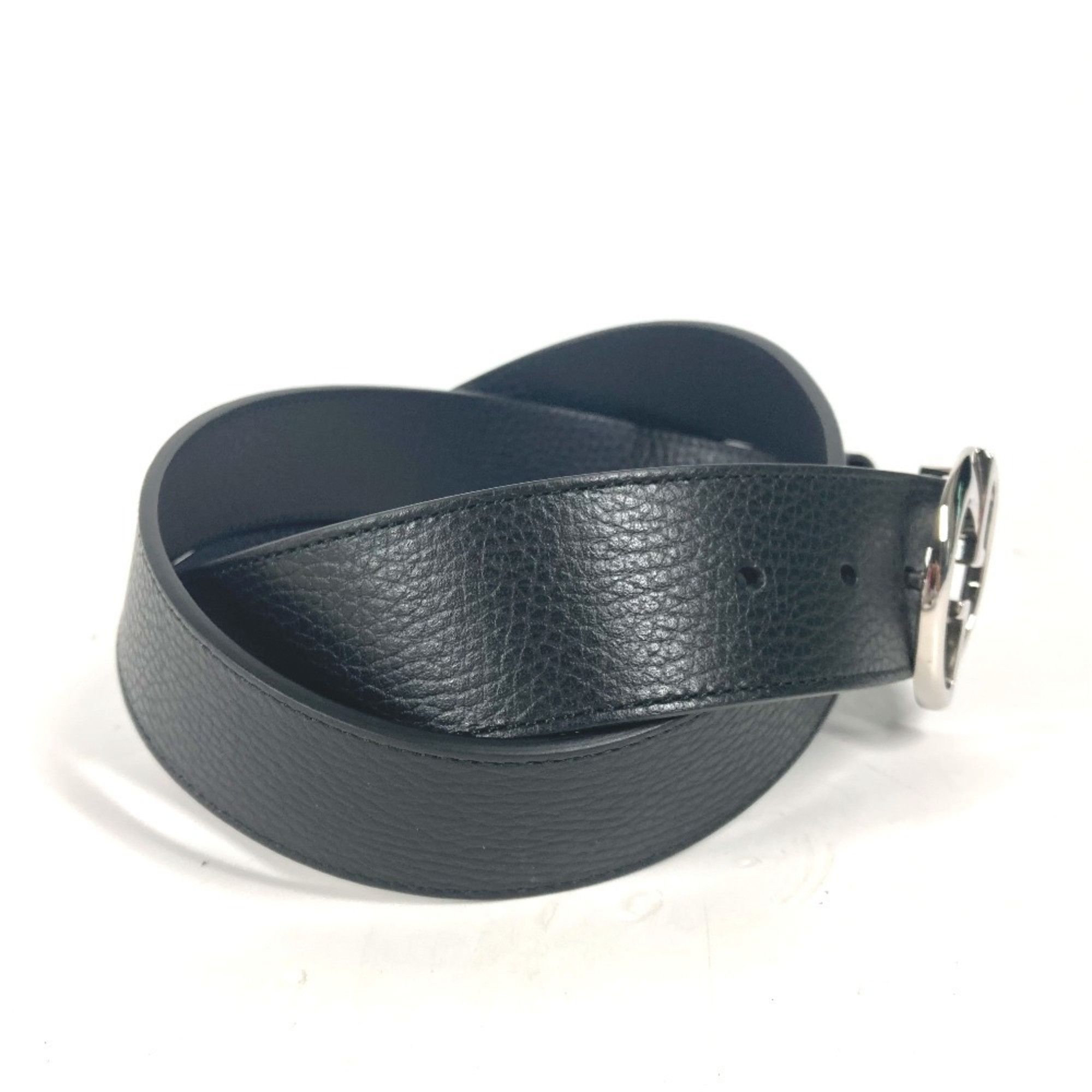 Gucci GUCCI 449715 GG Bicolor Belt Leather Men's Black Size ONE SIZE - 3 Thumbnail