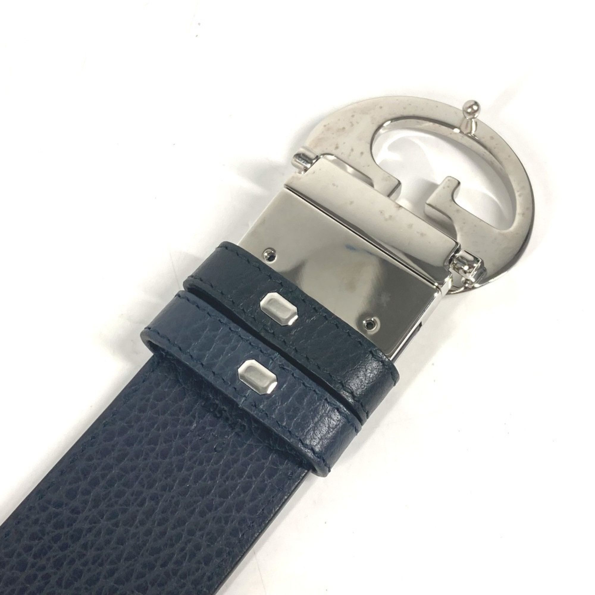 Gucci GUCCI 449715 GG Bicolor Belt Leather Men's Black Size ONE SIZE - 10 Thumbnail