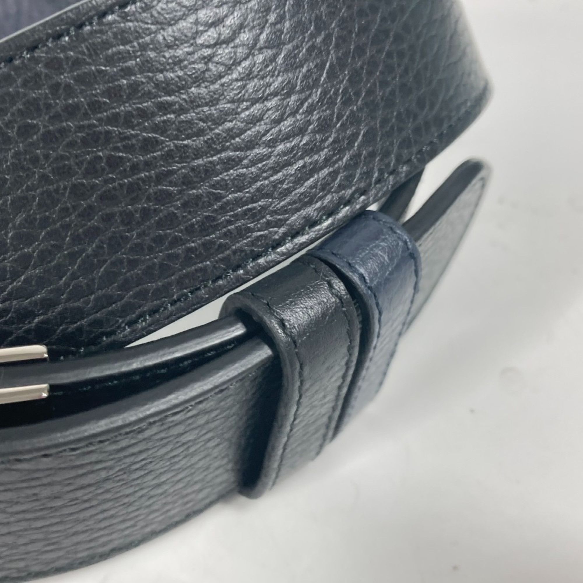 Gucci GUCCI 449715 GG Bicolor Belt Leather Men's Black Size ONE SIZE - 6 Thumbnail