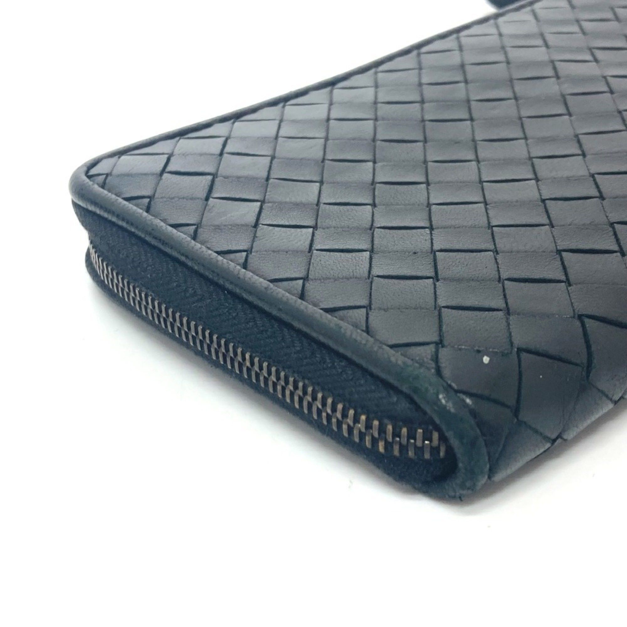 Bottega Veneta BOTTEGA VENETA 114076 Intrecciato Long Wallet L-Shaped Leather Men's Black Size ONE SIZE - 4 Thumbnail