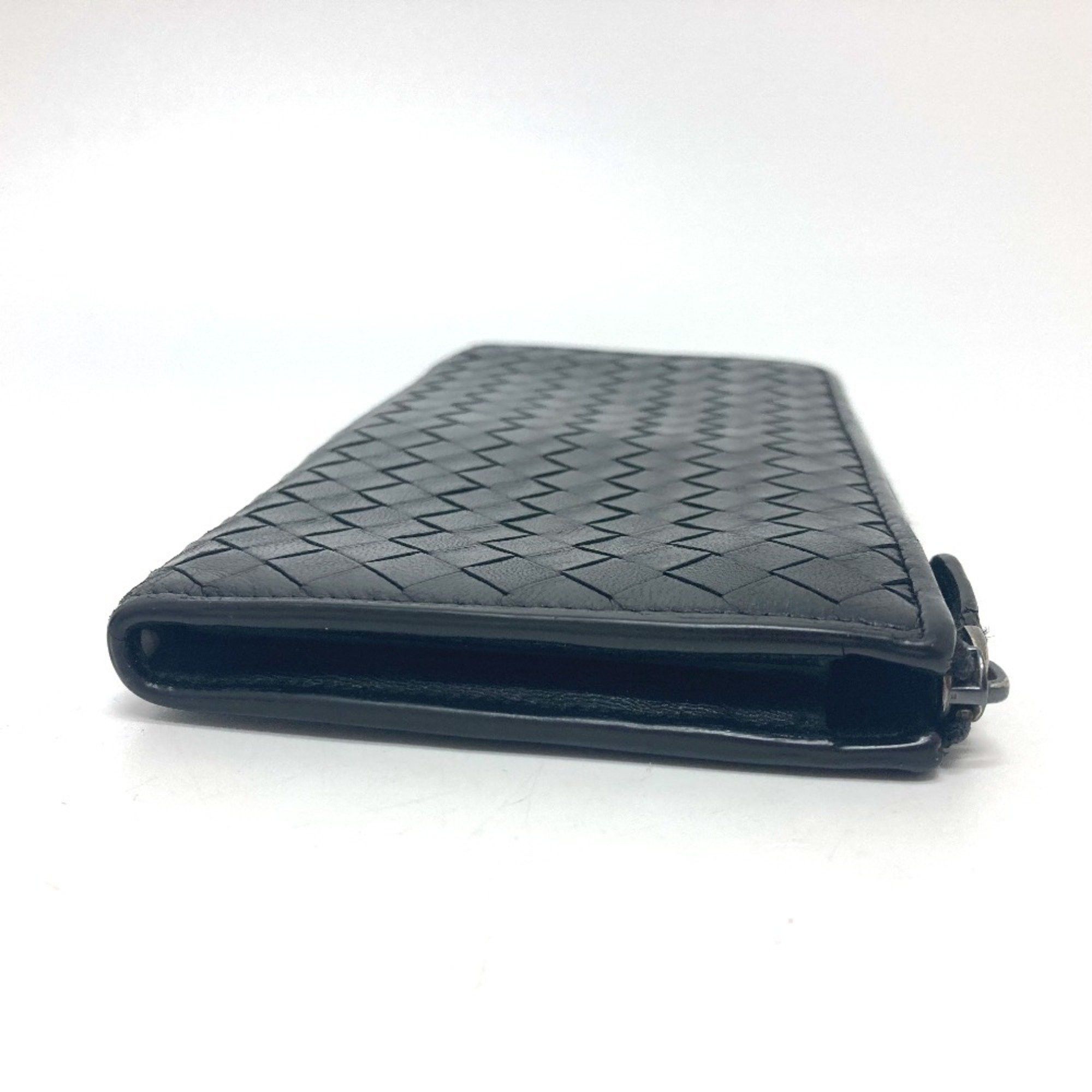 Bottega Veneta BOTTEGA VENETA 114076 Intrecciato Long Wallet L-Shaped Leather Men's Black Size ONE SIZE - 2 Thumbnail