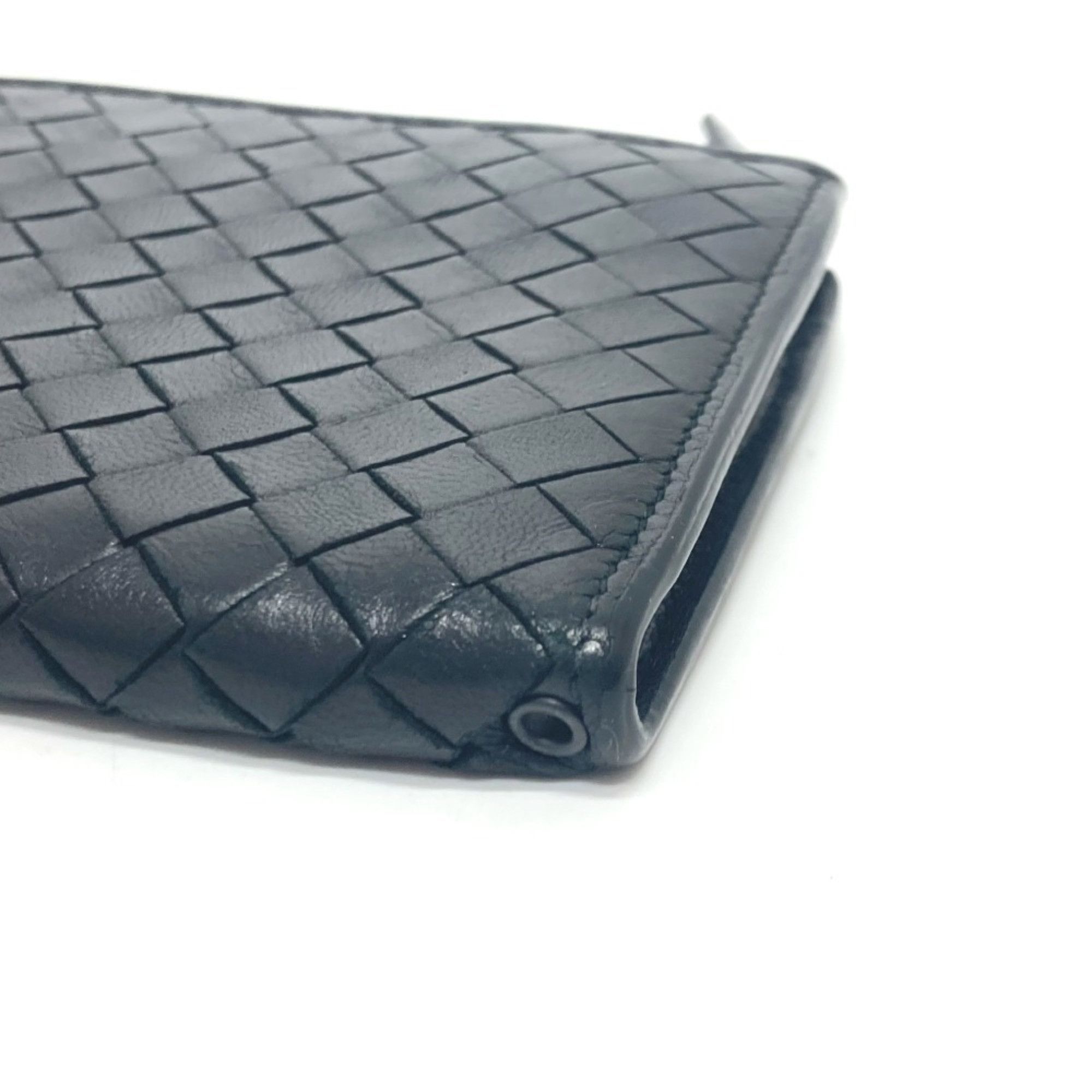 Bottega Veneta BOTTEGA VENETA 114076 Intrecciato Long Wallet L-Shaped Leather Men's Black Size ONE SIZE - 5 Thumbnail