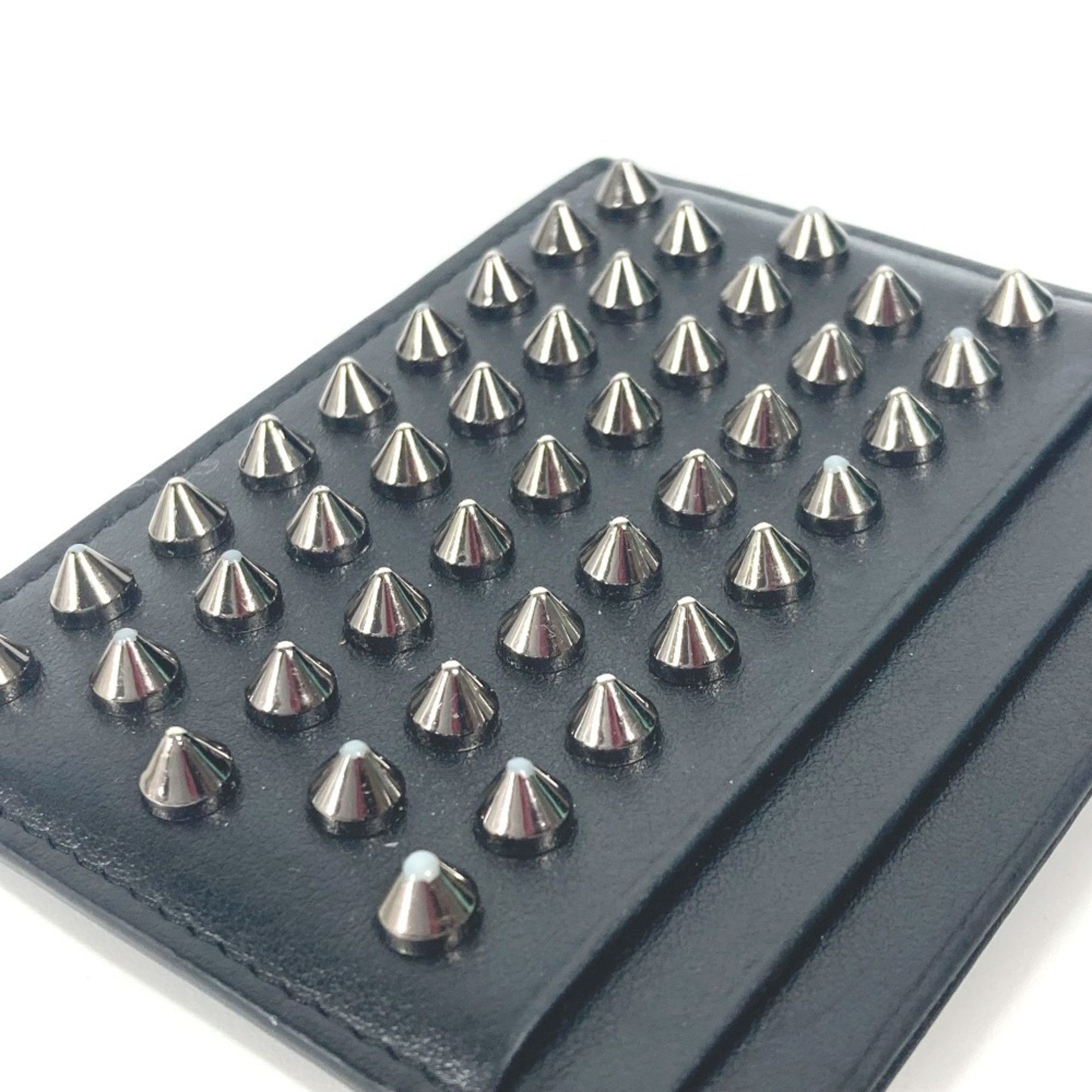 Christian Louboutin Christian Louboutin Studded Business Card Holder, Pass Case, Leather, Men's, Women's, Black Size ONE SIZE - 9 Thumbnail
