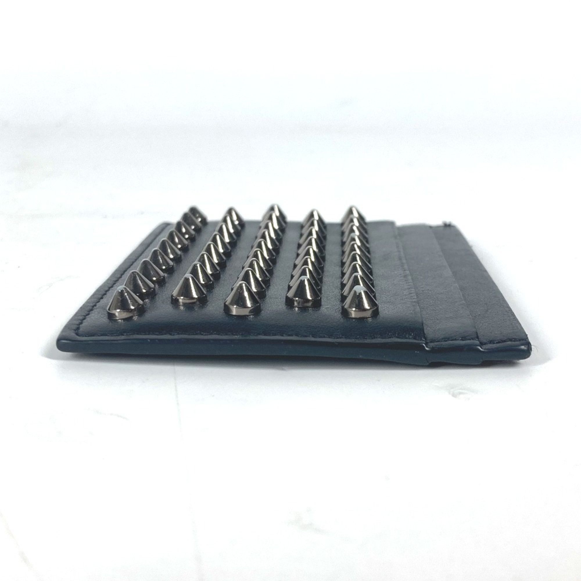 Christian Louboutin Christian Louboutin Studded Business Card Holder, Pass Case, Leather, Men's, Women's, Black Size ONE SIZE - 3 Thumbnail