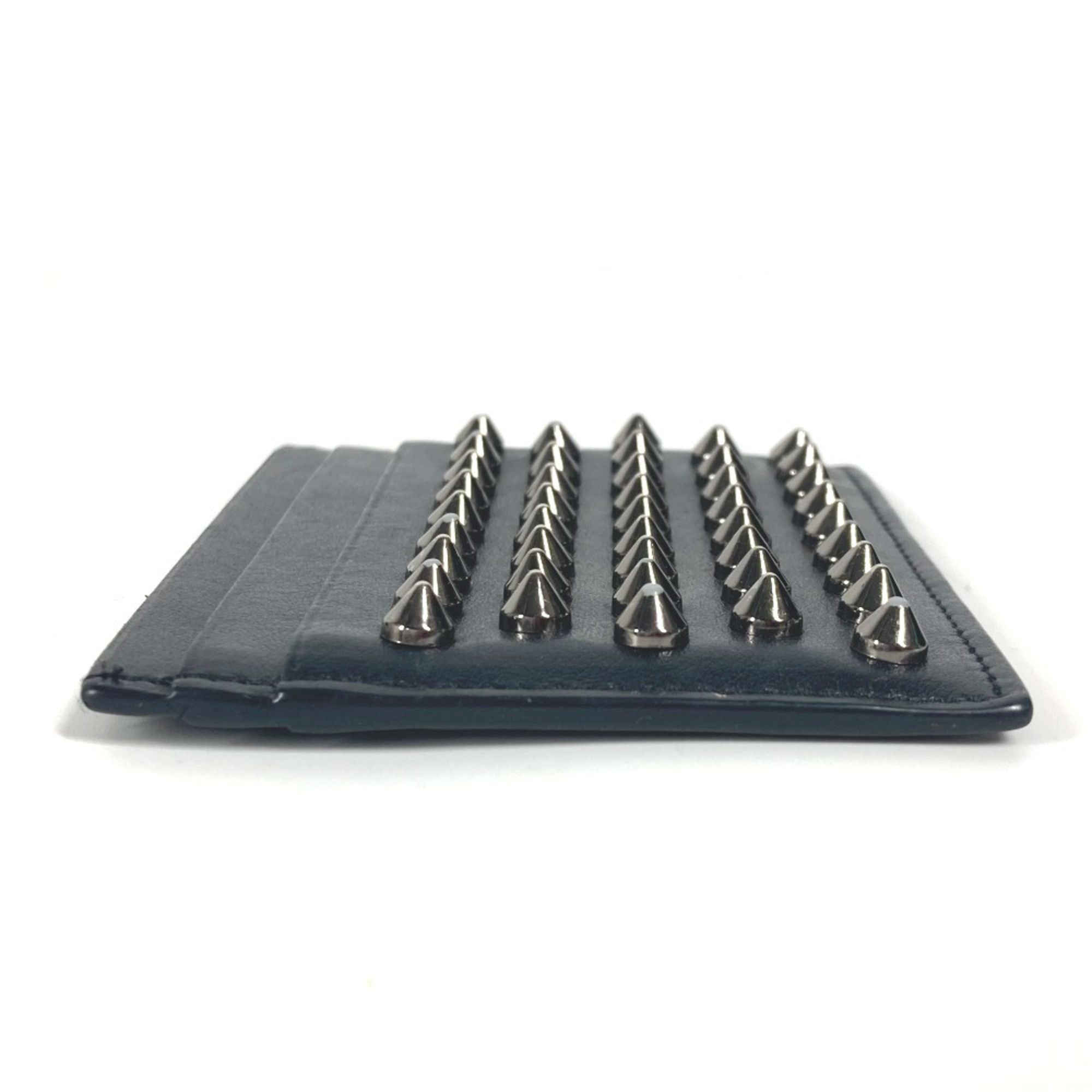 Christian Louboutin Christian Louboutin Studded Business Card Holder, Pass Case, Leather, Men's, Women's, Black Size ONE SIZE - 4 Thumbnail