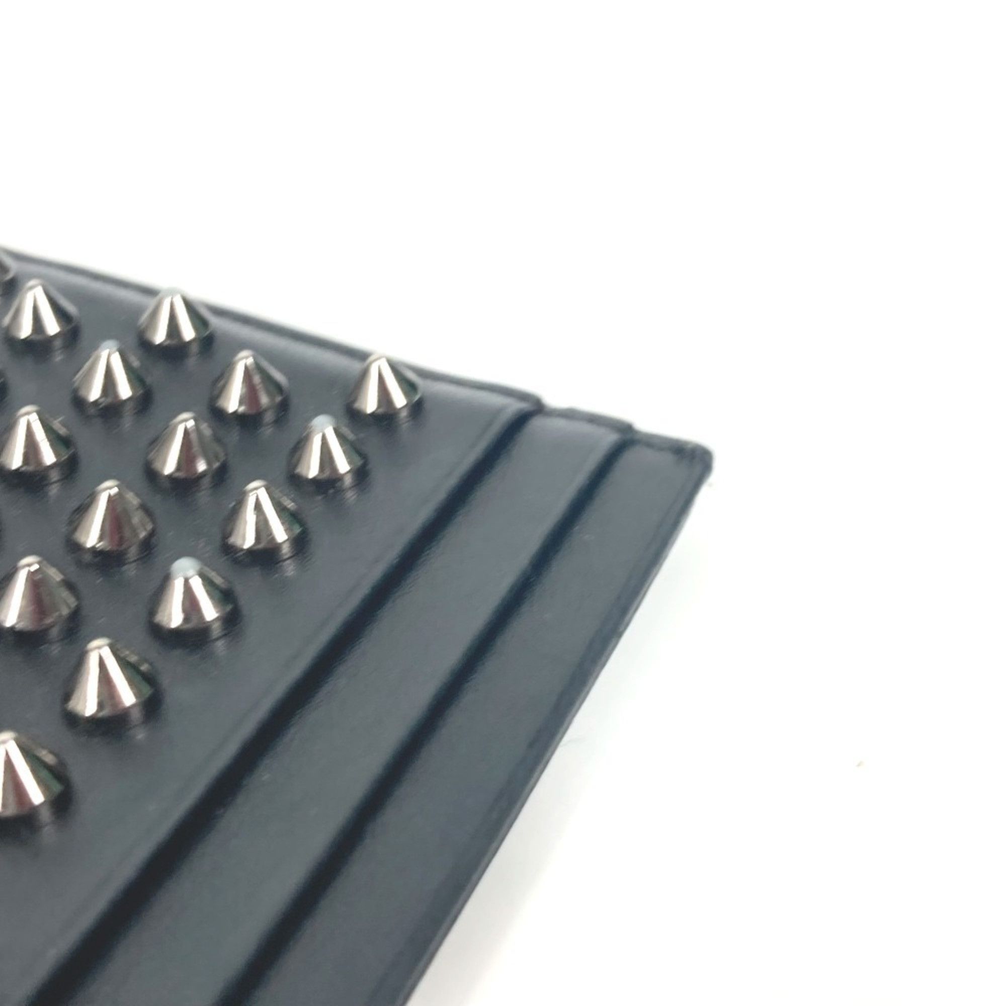 Christian Louboutin Christian Louboutin Studded Business Card Holder, Pass Case, Leather, Men's, Women's, Black Size ONE SIZE - 8 Thumbnail