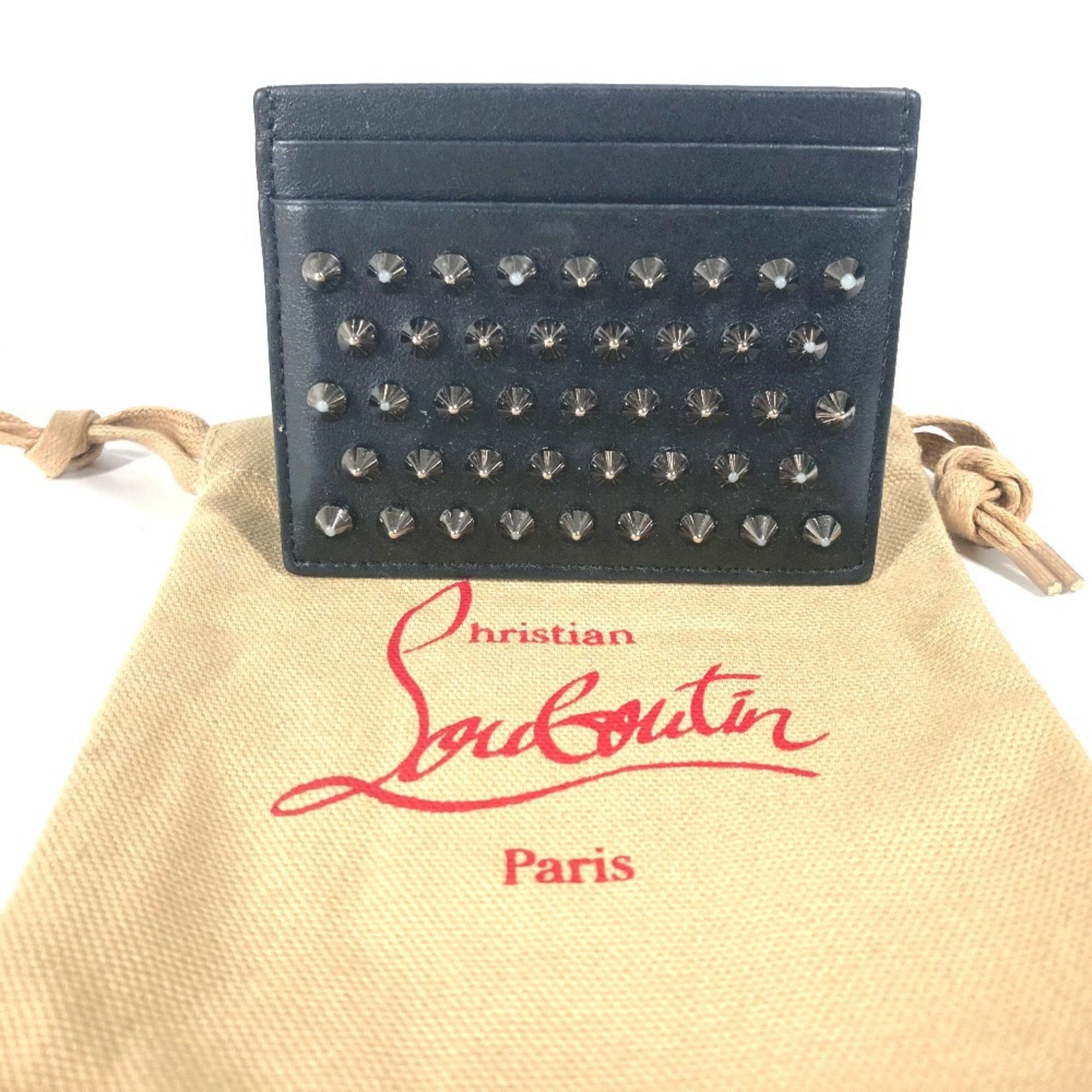 Christian Louboutin Christian Louboutin Studded Business Card Holder, Pass Case, Leather, Men's, Women's, Black Size ONE SIZE - 13 Thumbnail