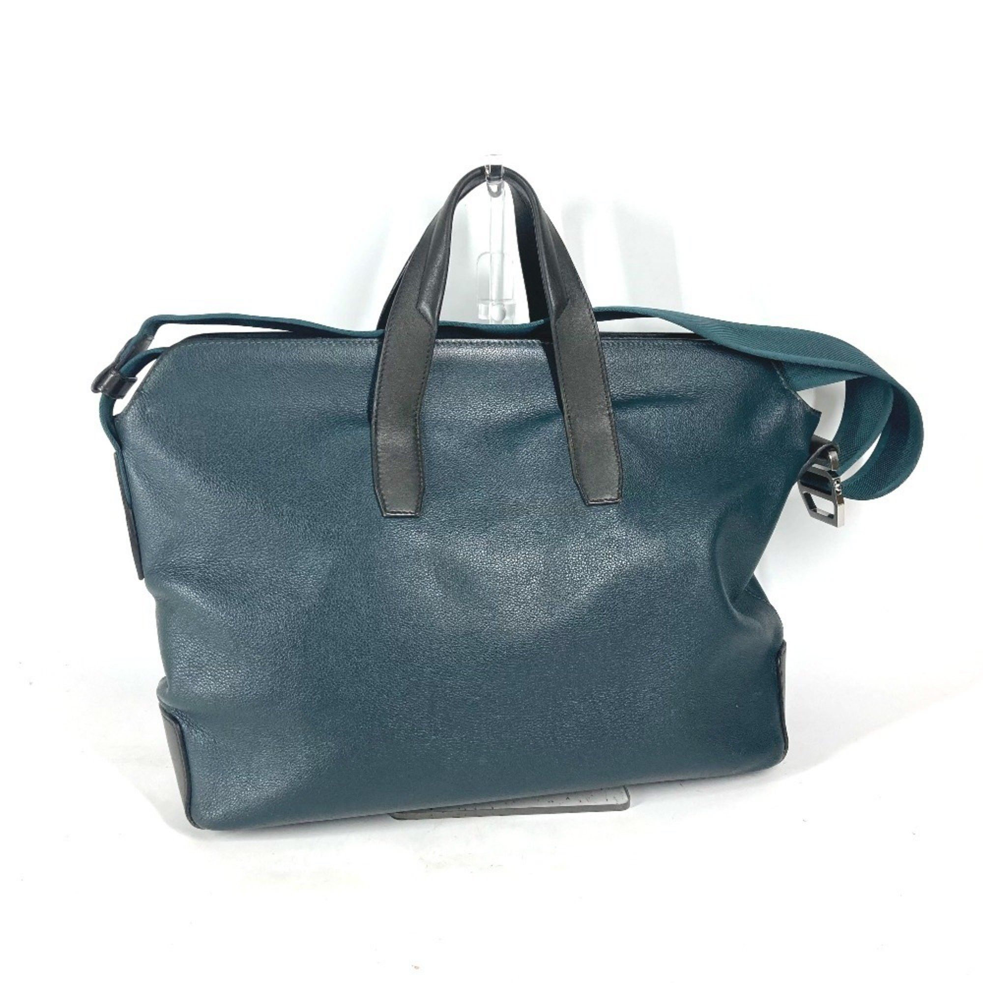 Hermes Hermes Bicolor Porto Document City News Bag Handbag Tote Leather Men's Green Size ONE SIZE - 2 Thumbnail