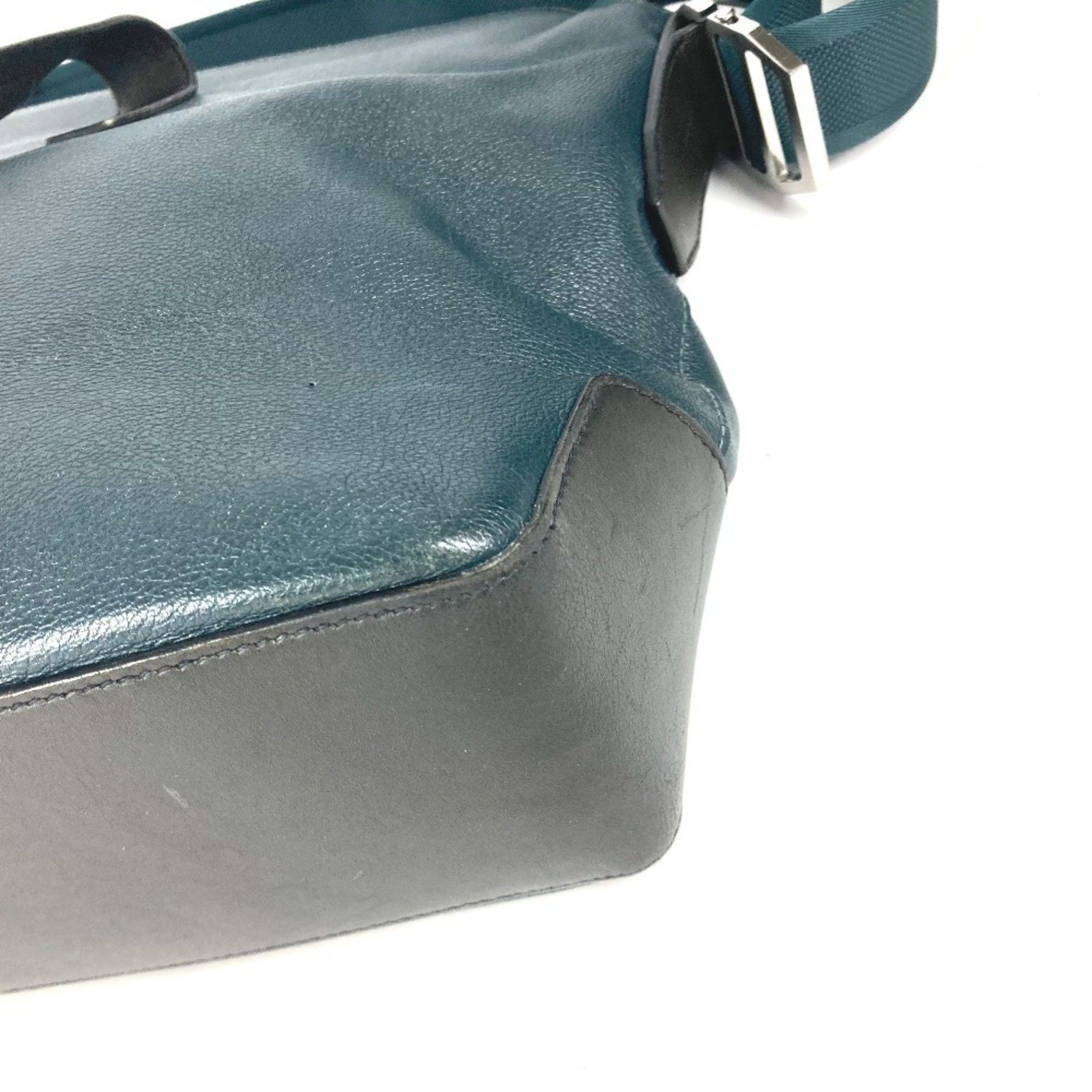 Hermes Hermes Bicolor Porto Document City News Bag Handbag Tote Leather Men's Green Size ONE SIZE - 6 Thumbnail