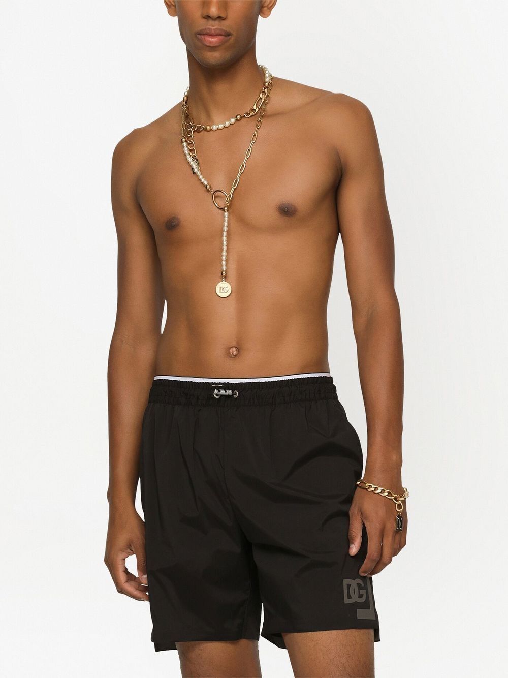 Dolce & Gabbana THIGH-LENGTH MONOGRAM-PRINT SWIM SHORTS Size US L / EU 52-54 / 3 - 4 Thumbnail