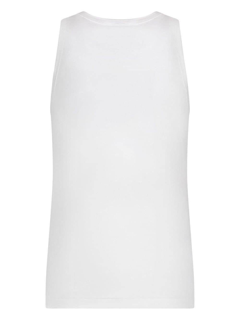 STRETCH COTTON TANK TOP WITH LOGO LABEL